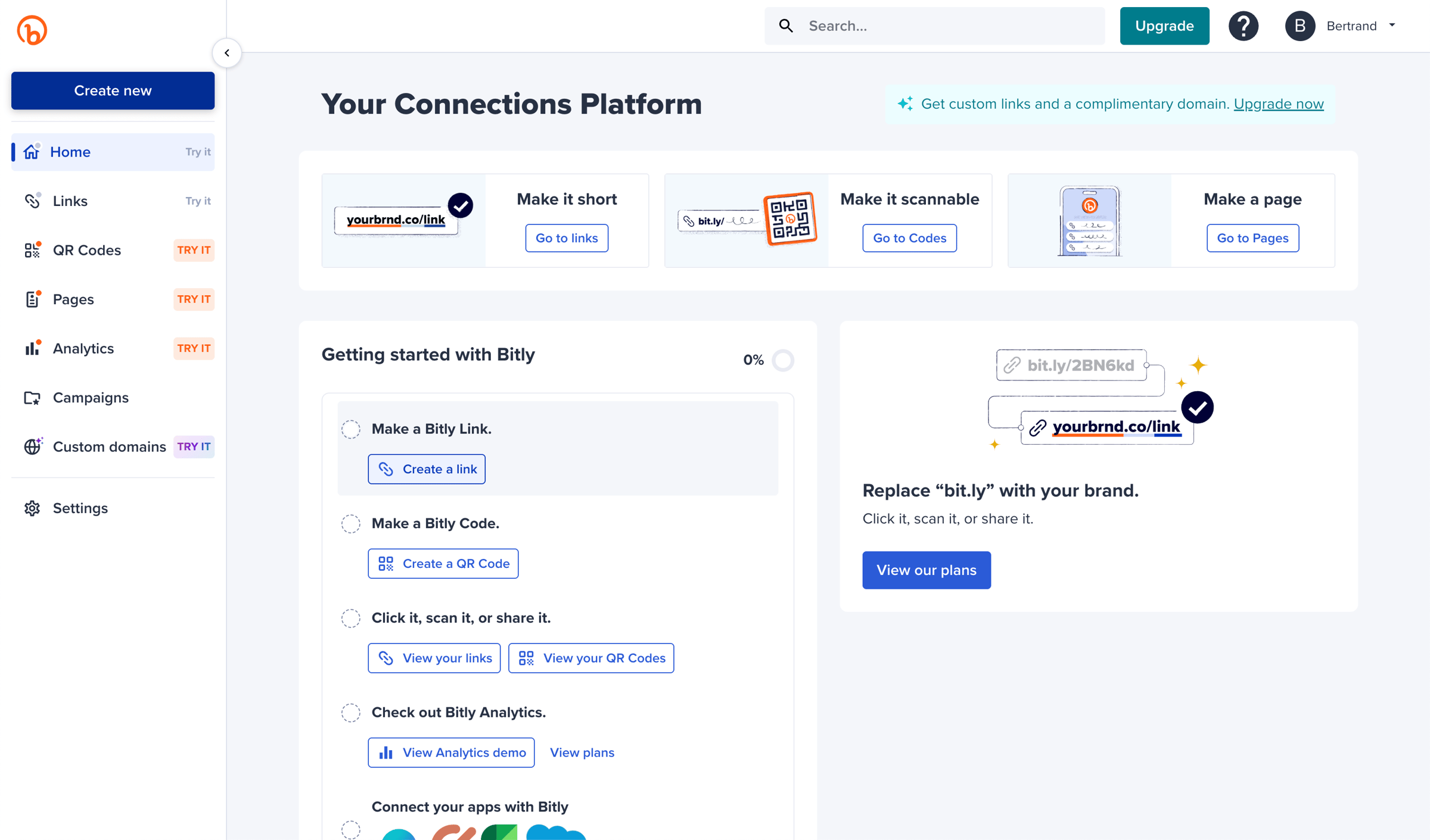 Bitly - Bitly | Link Dashboard screen