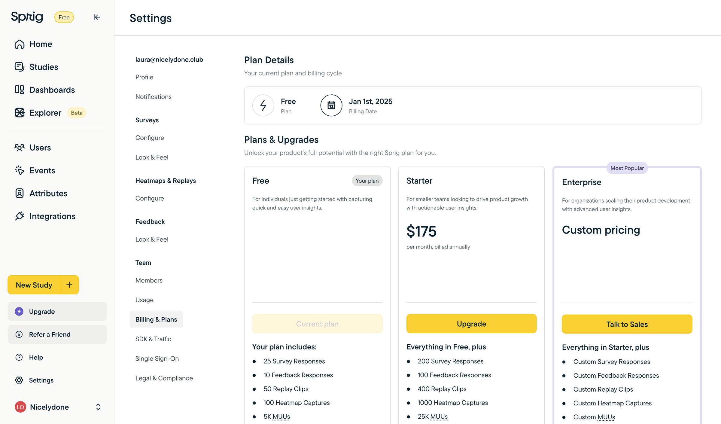 Sprig screen