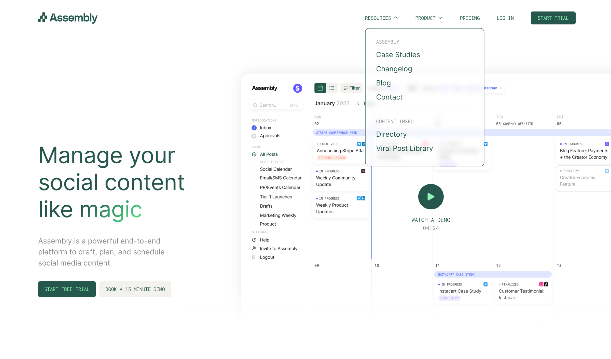Assembly - Assembly | Social Media Management Tool screen