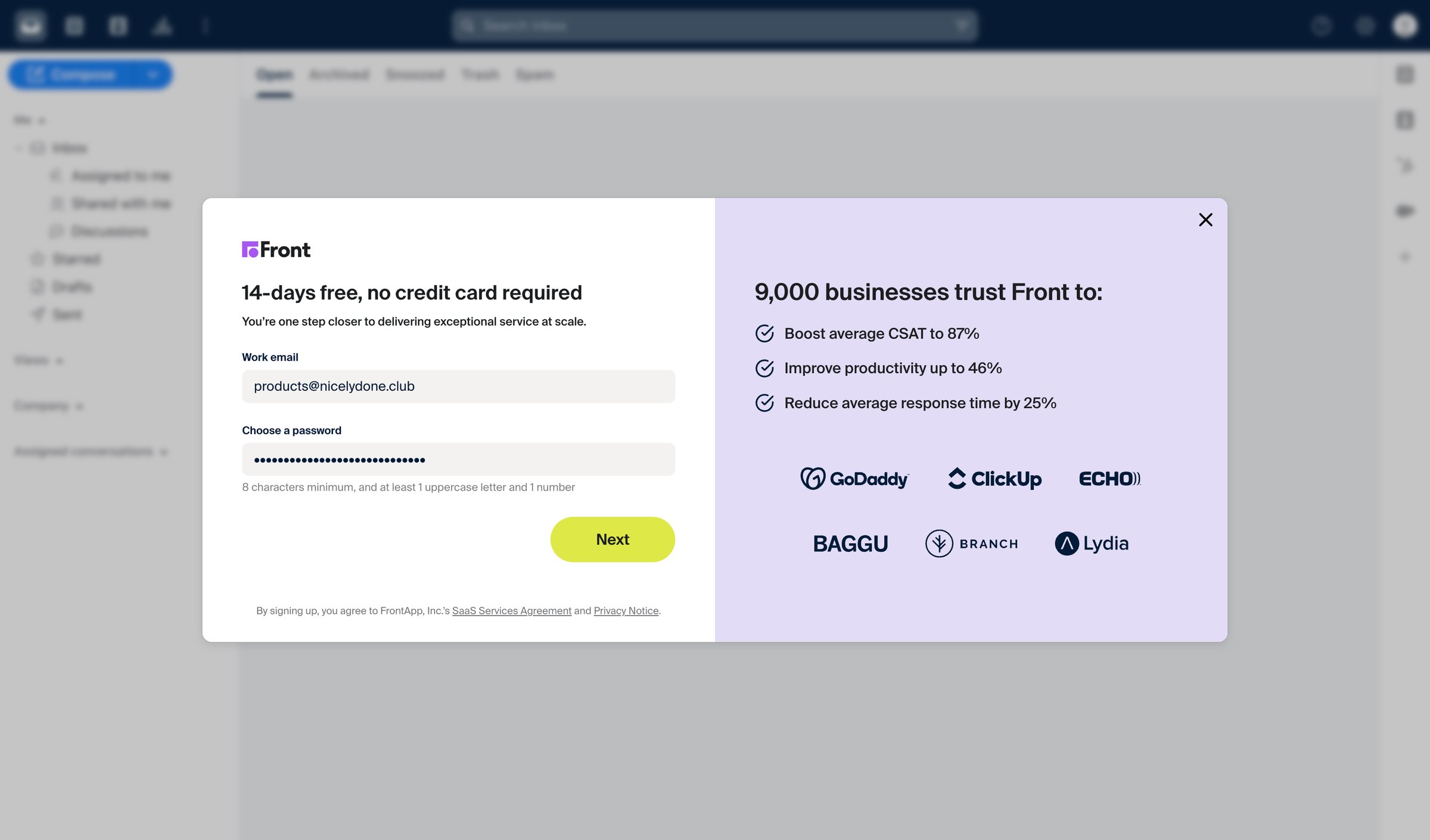 Front - Front - The Platform for Exceptional Customer Service at Scale screen