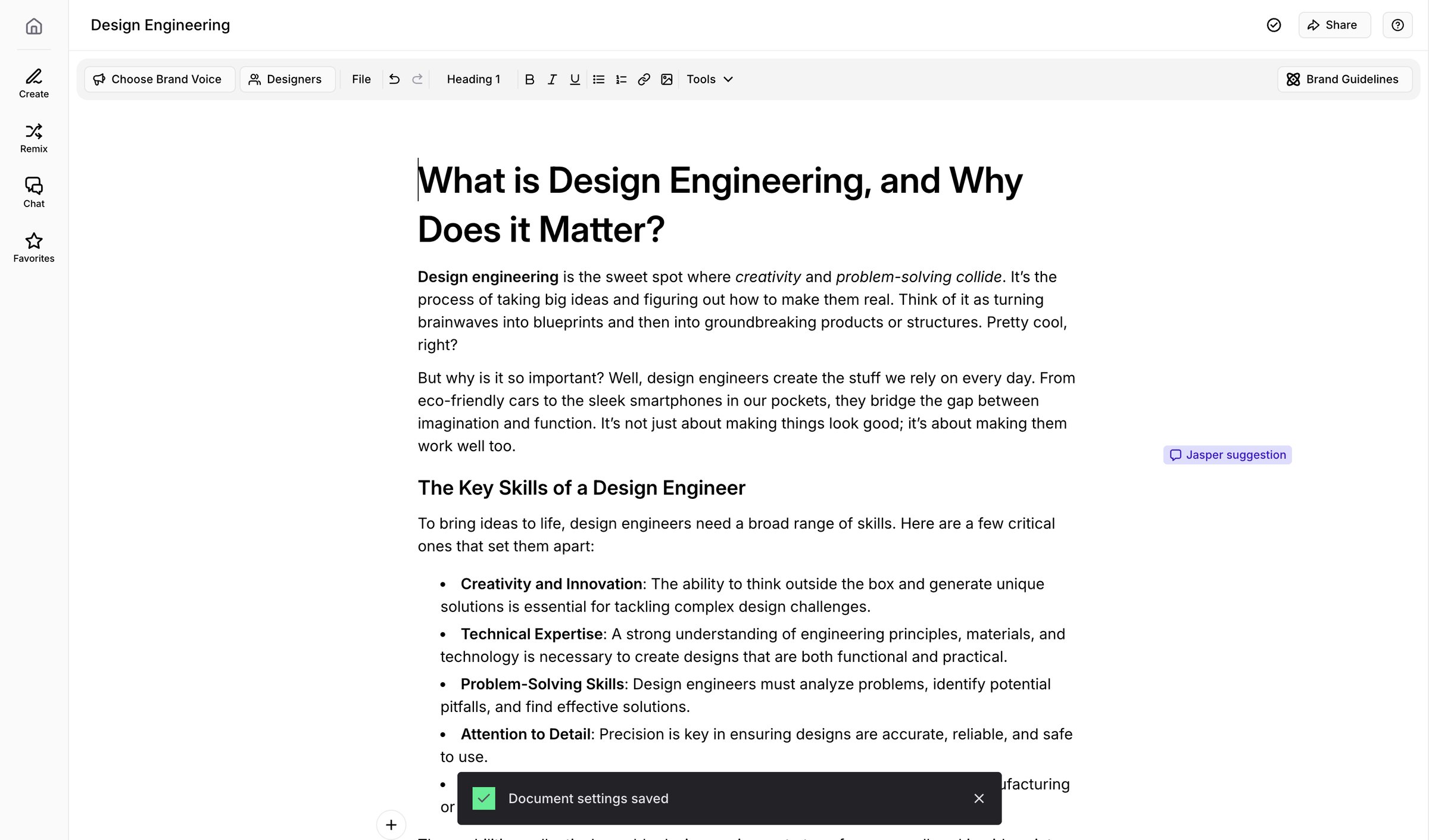 Jasper - Design Engineering - Jasper screen