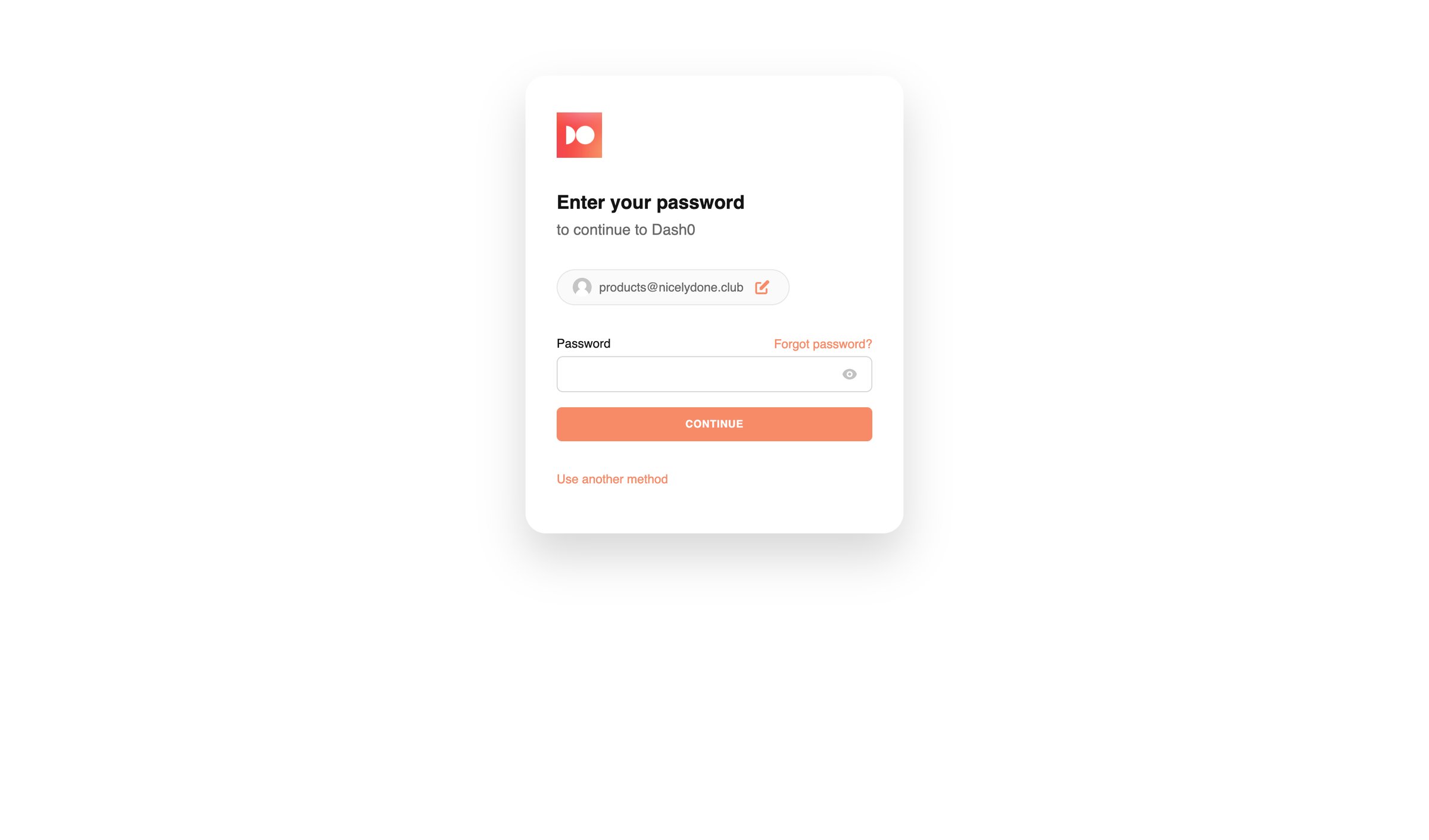 Dash0 - My account | Dash0 screen