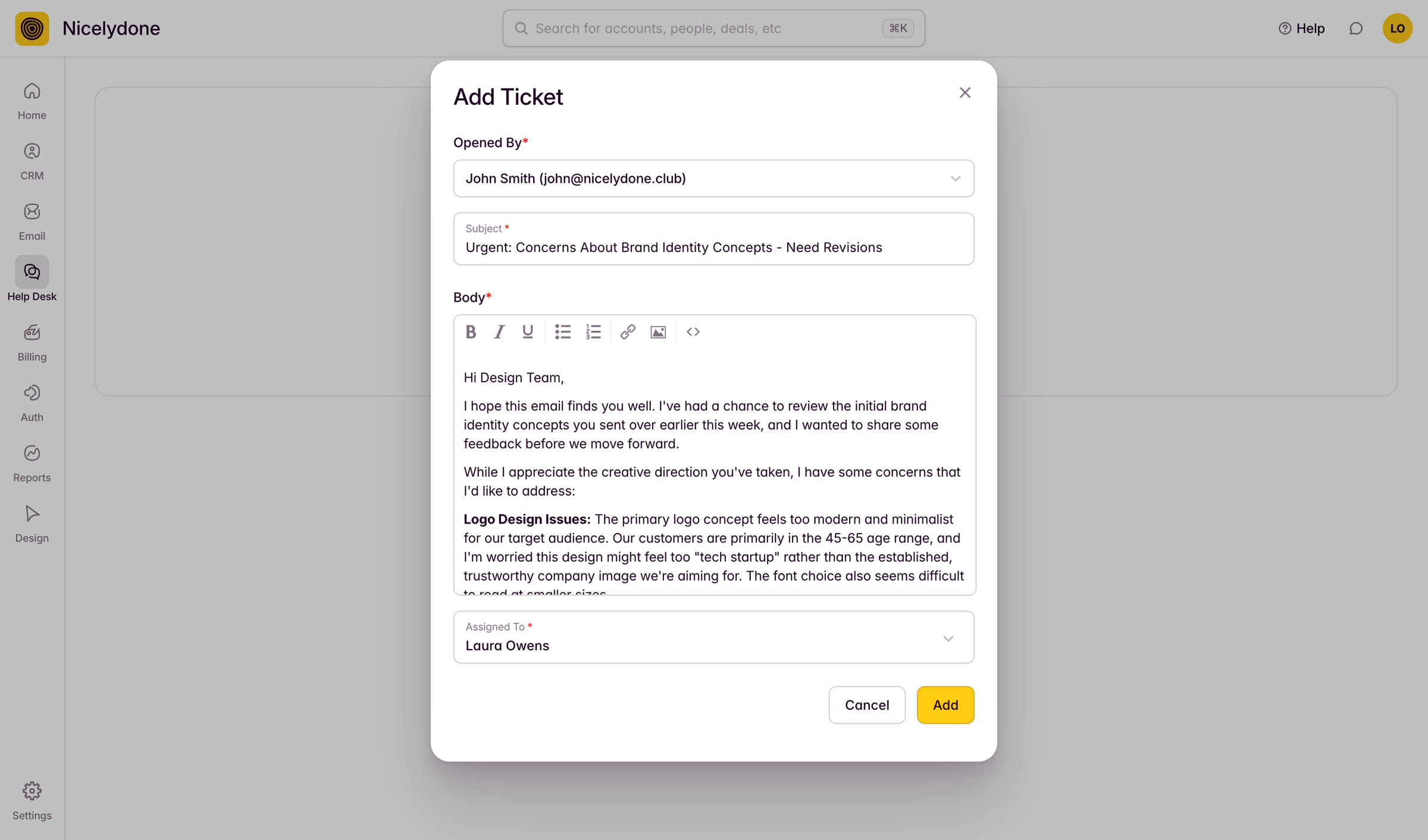 Outseta - View Tickets screen