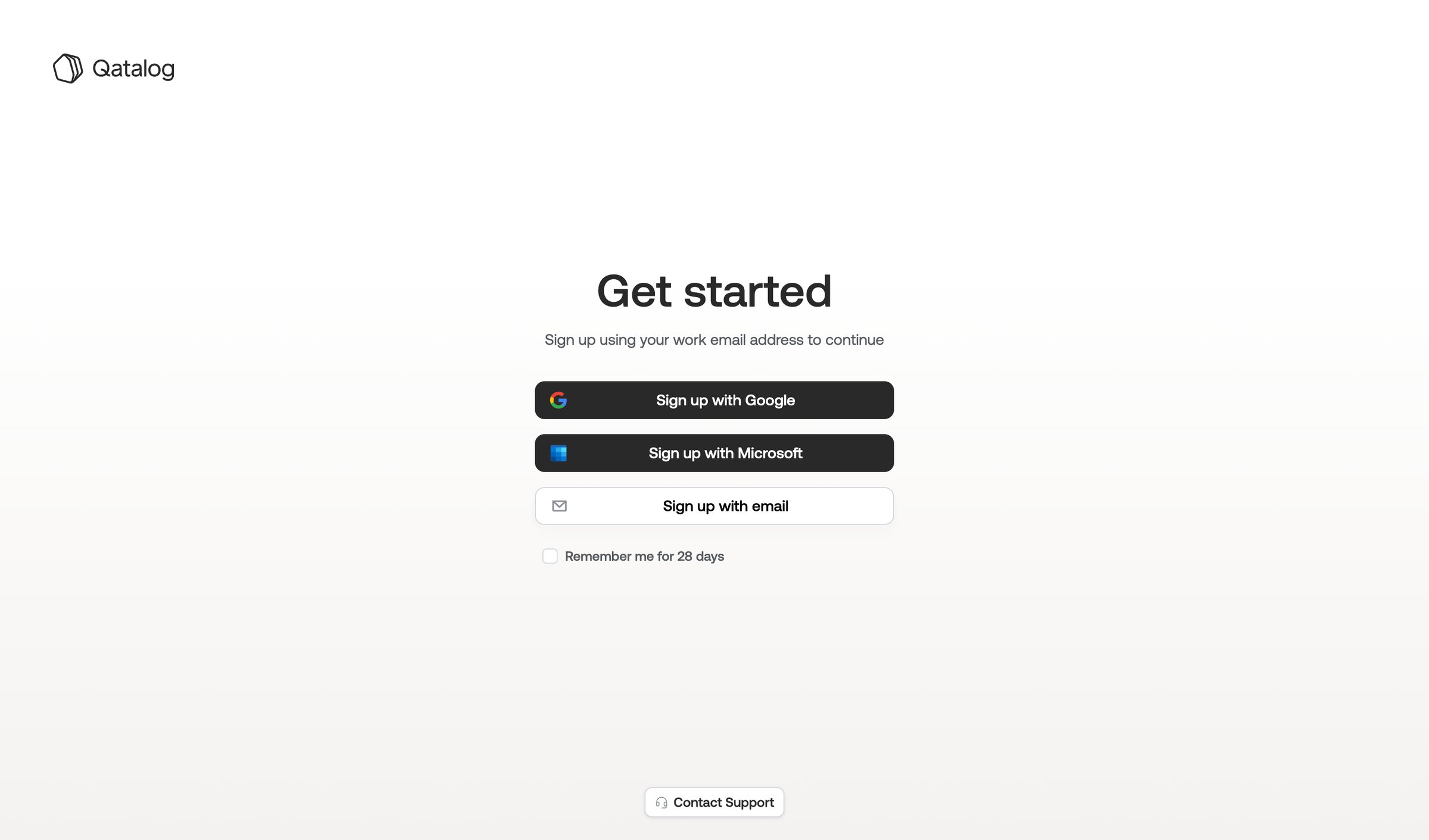 Qatalog - Qatalog Your work hub screen