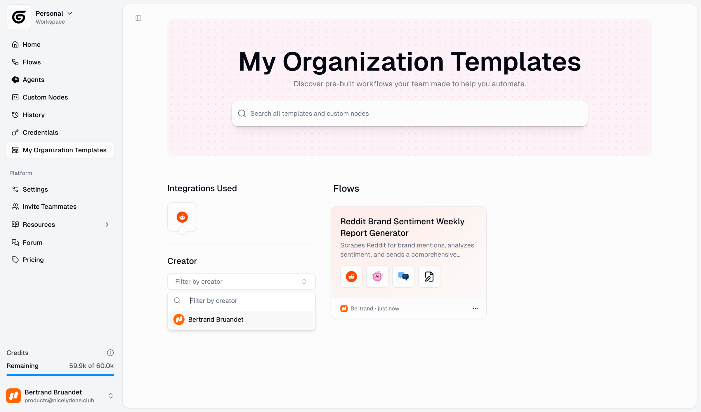 Gumloop - Gumloop | Templates screen