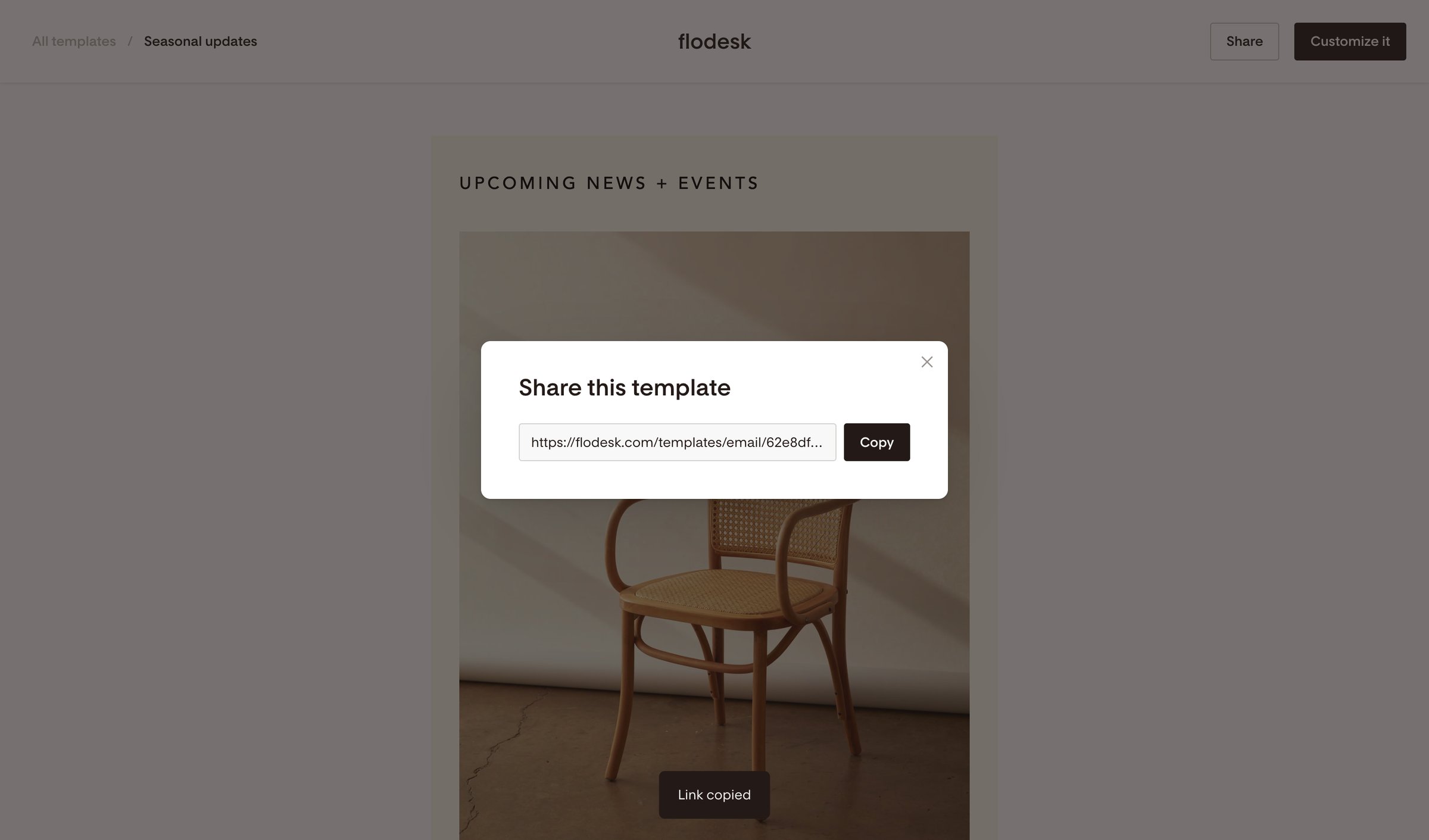 Flodesk - Flodesk template | Seasonal updates screen