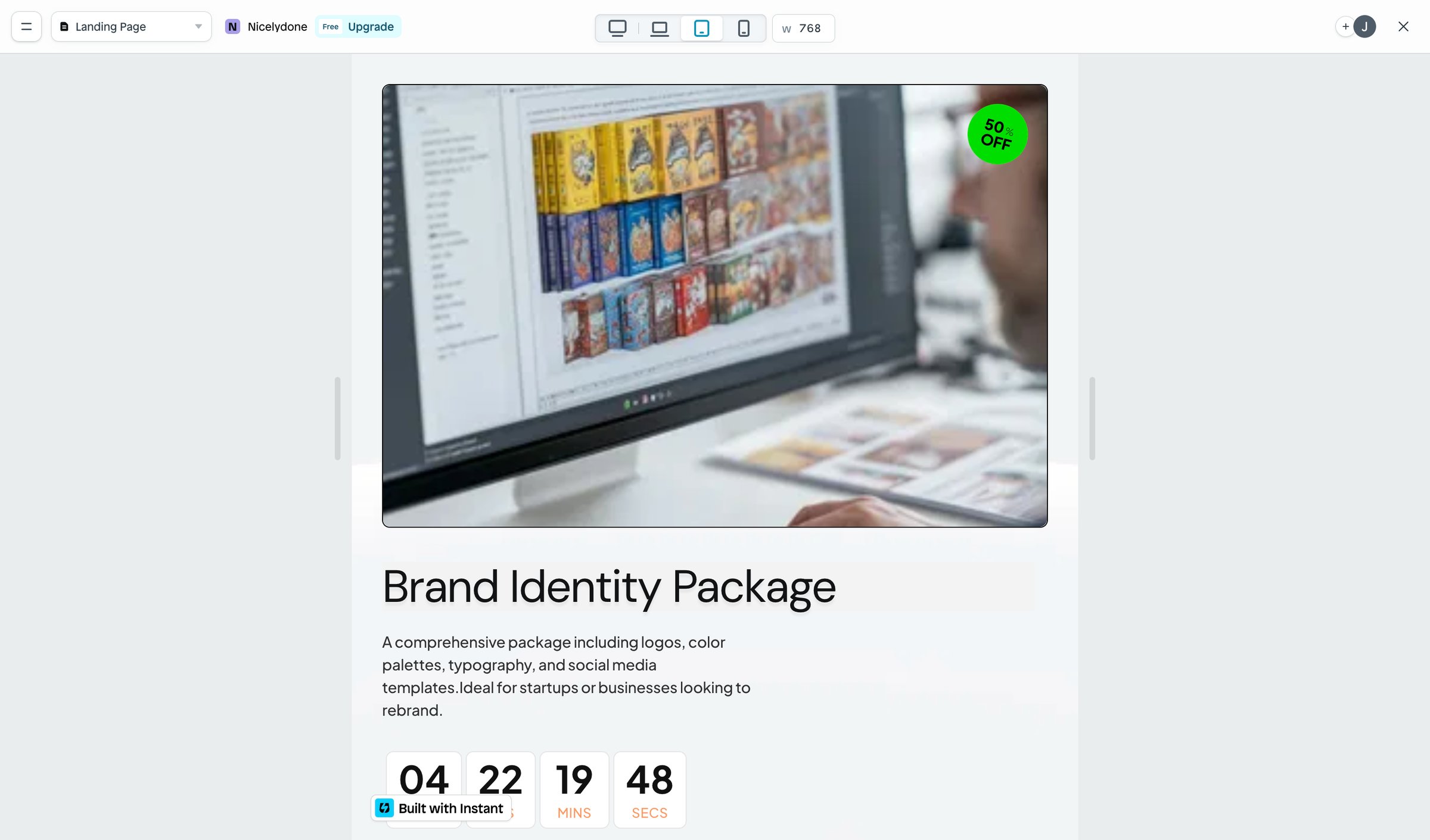 Instant - Page | Nicelydone screen