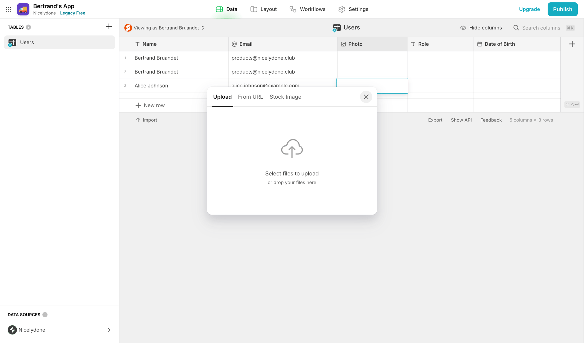 Glide - Bertrand's App · Glide screen