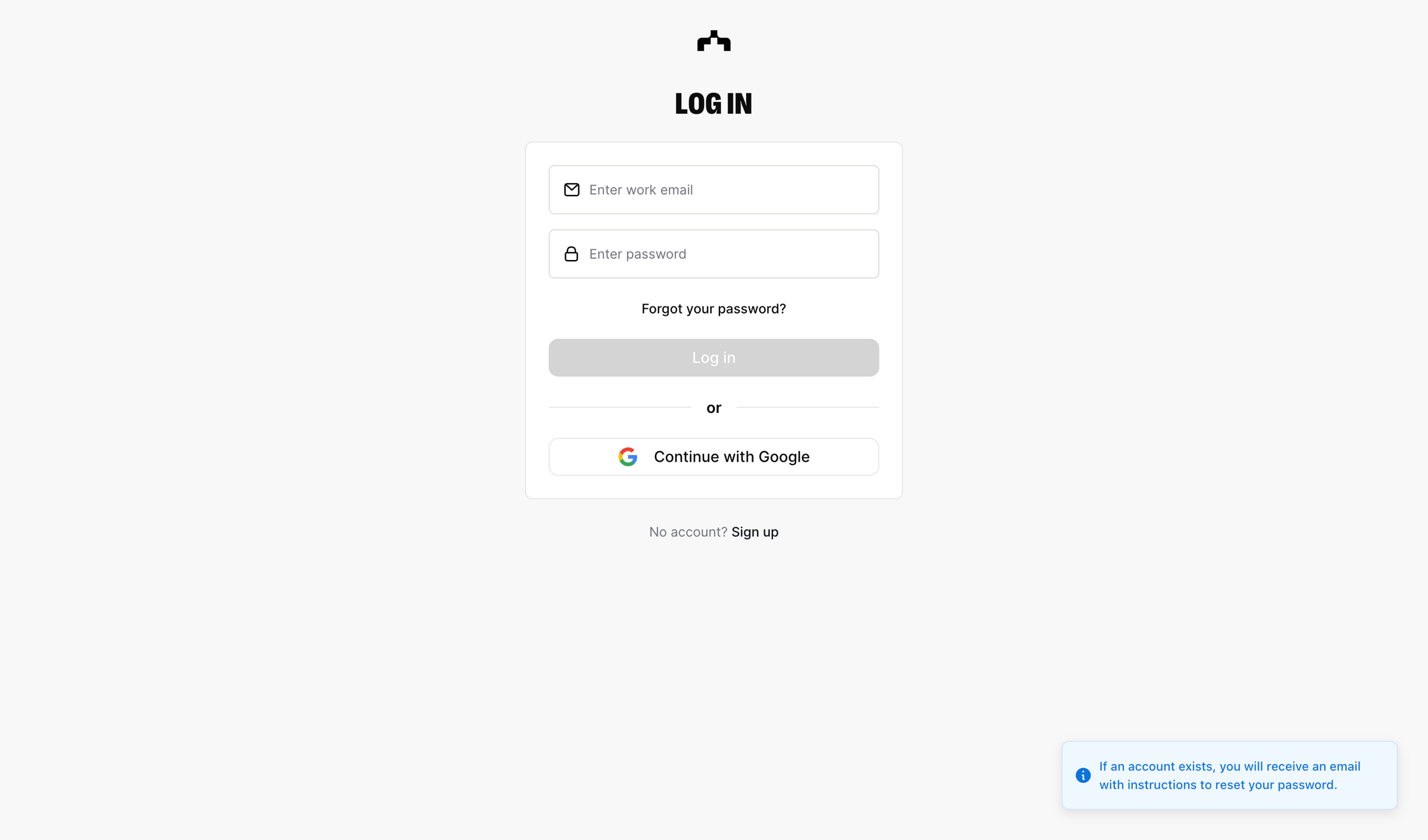 The org - Log in | The Org screen