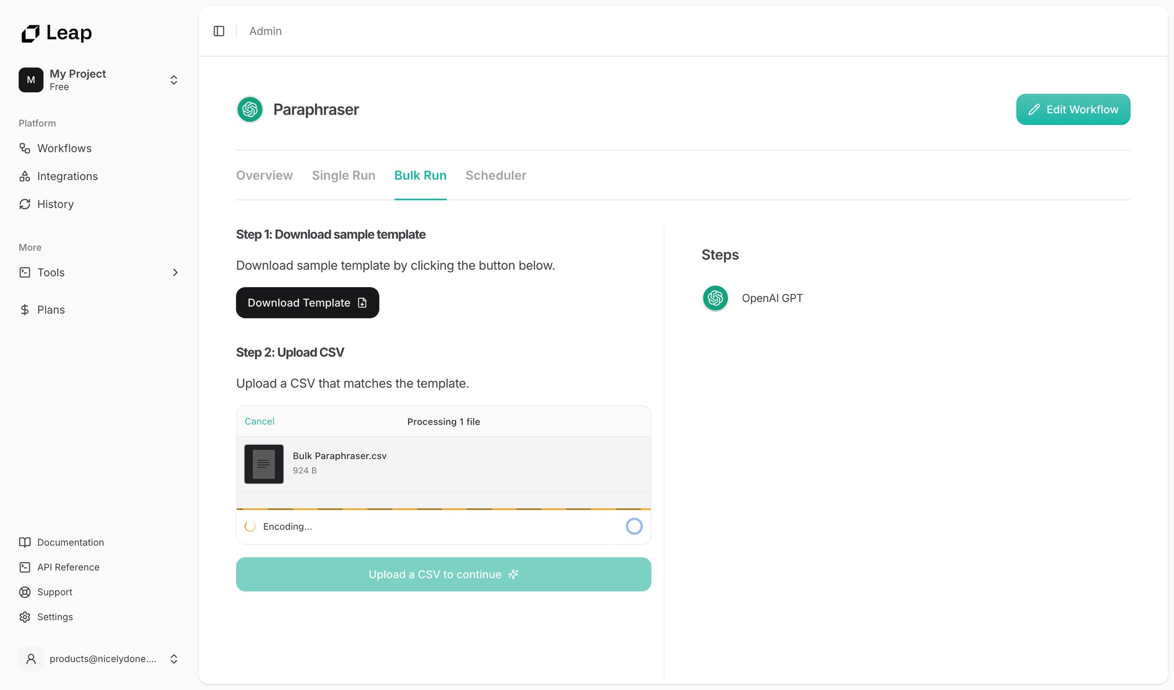 Leap - Leap AI | Automate any workflow with AI screen