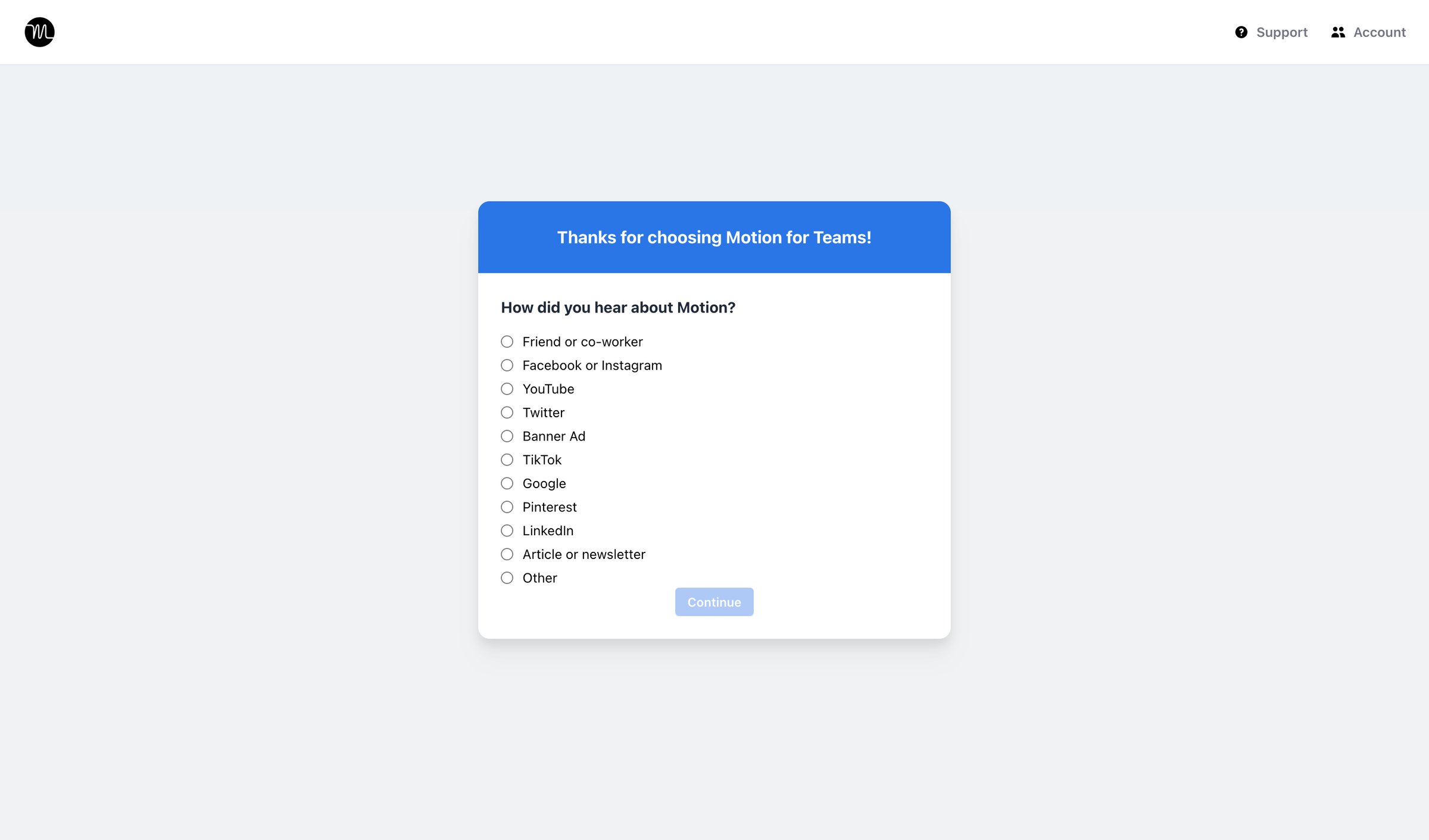 Motion screen