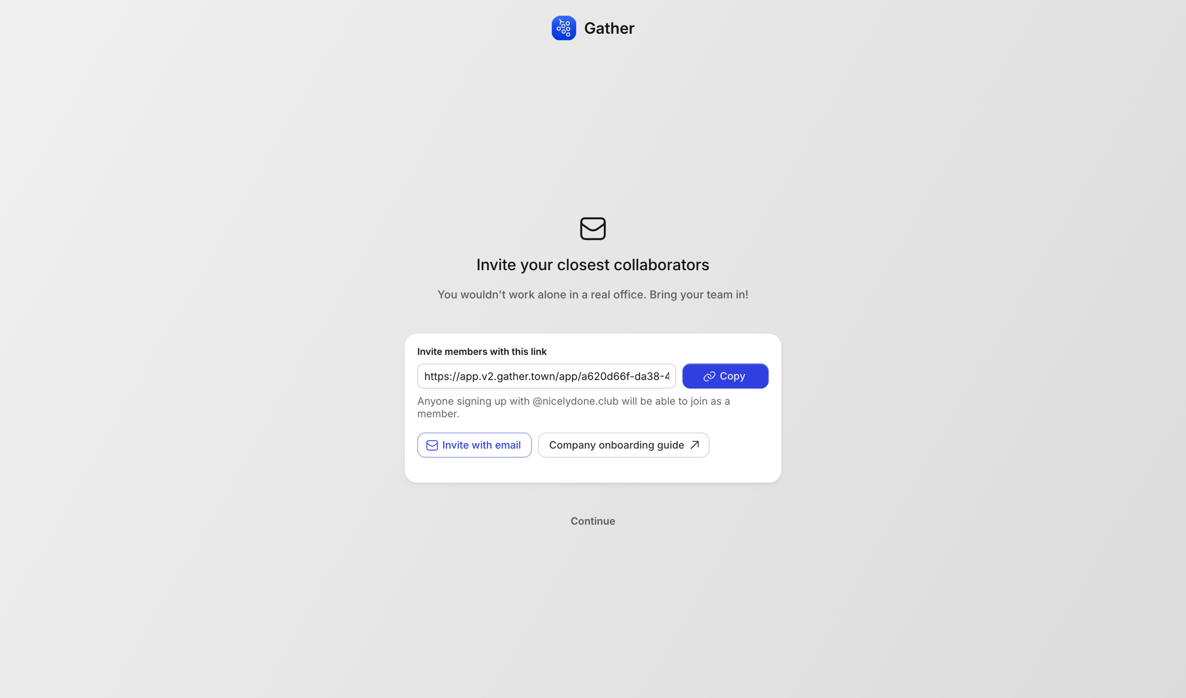 Gather - Nicelydone | Gather screen