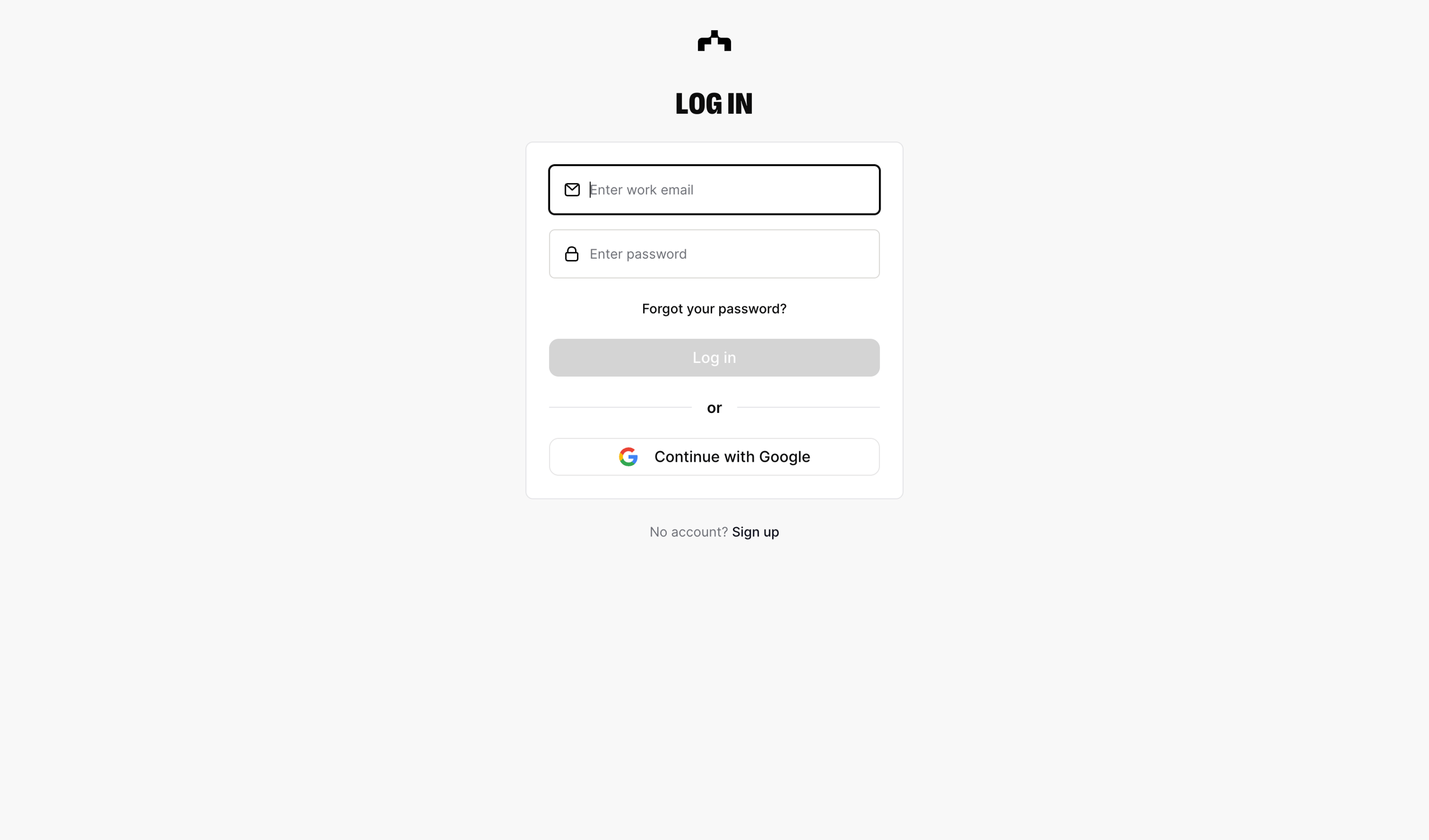 The org - Log in | The Org screen