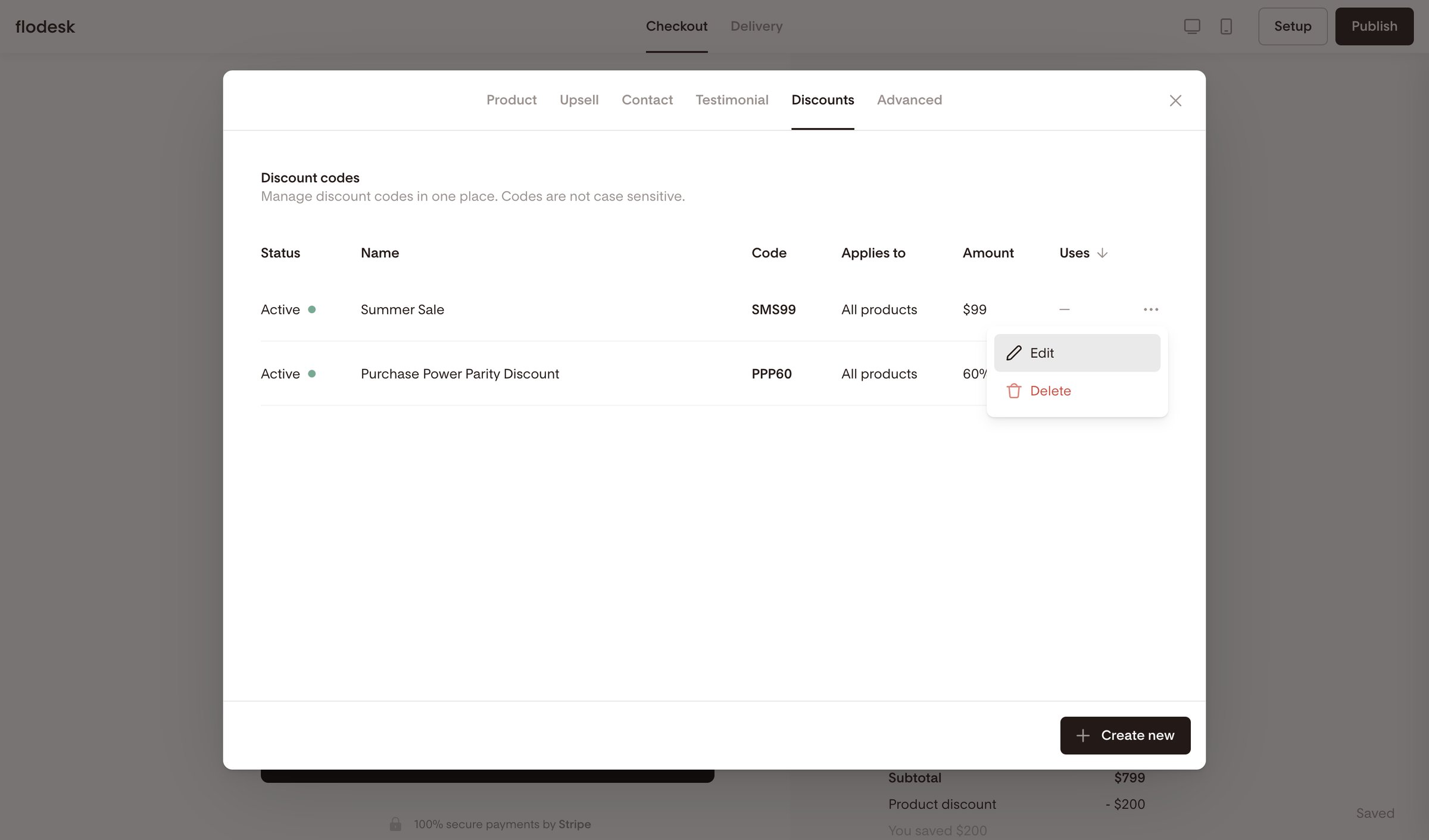 Flodesk - Simple checkout | Flodesk screen