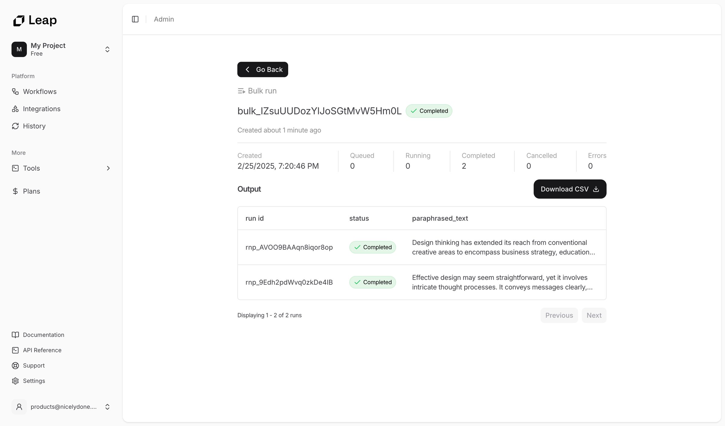 Leap - Leap AI | Automate any workflow with AI screen