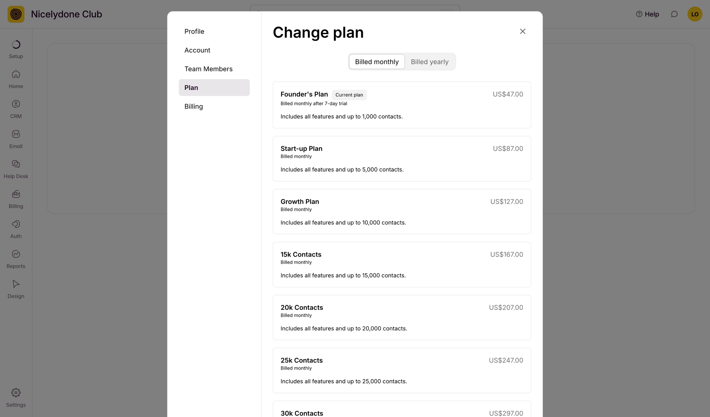 Outseta - View All Chats screen