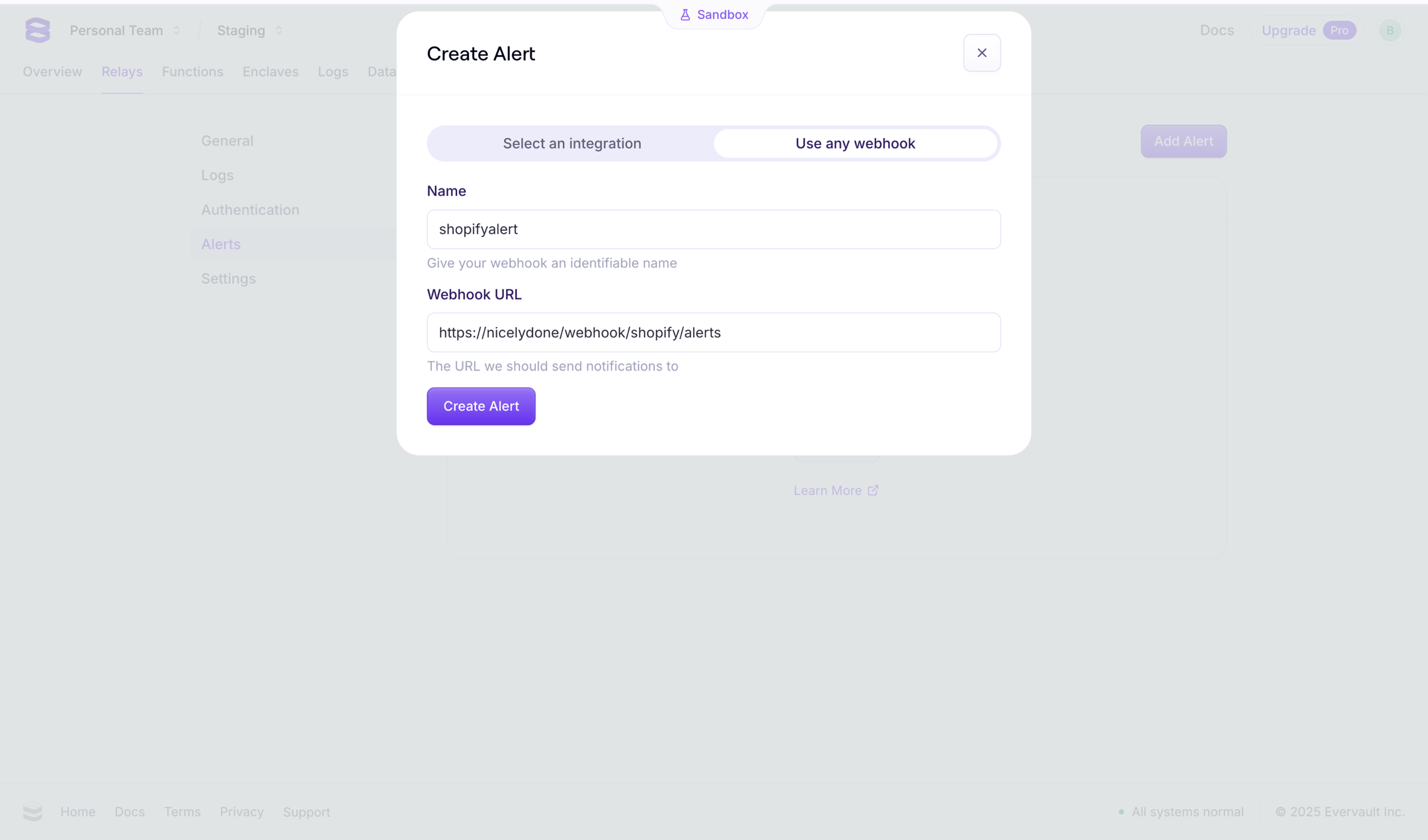 Evervault screen