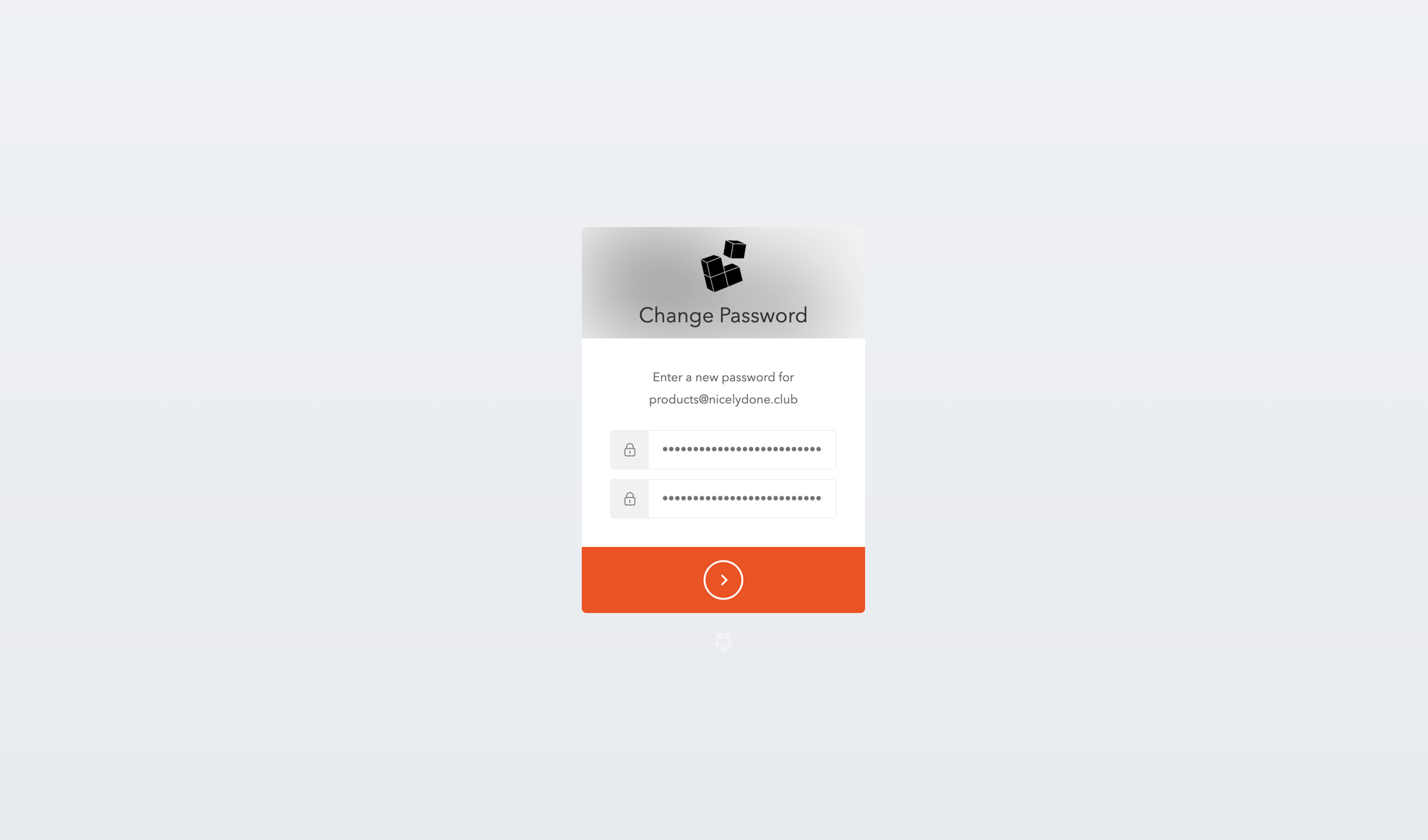 Universe - Change your password screen