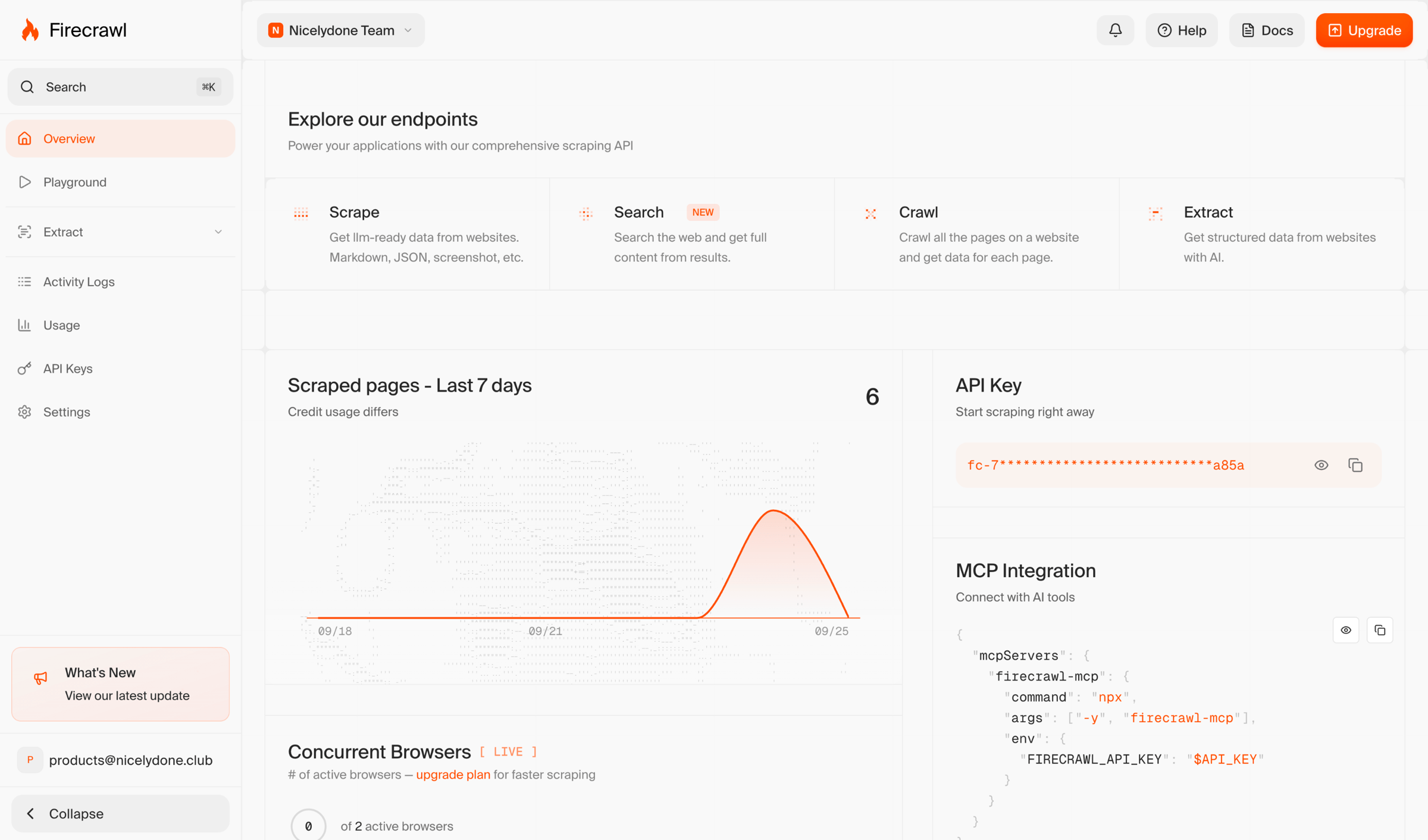 Firecrawl - Dashboard | Firecrawl screen