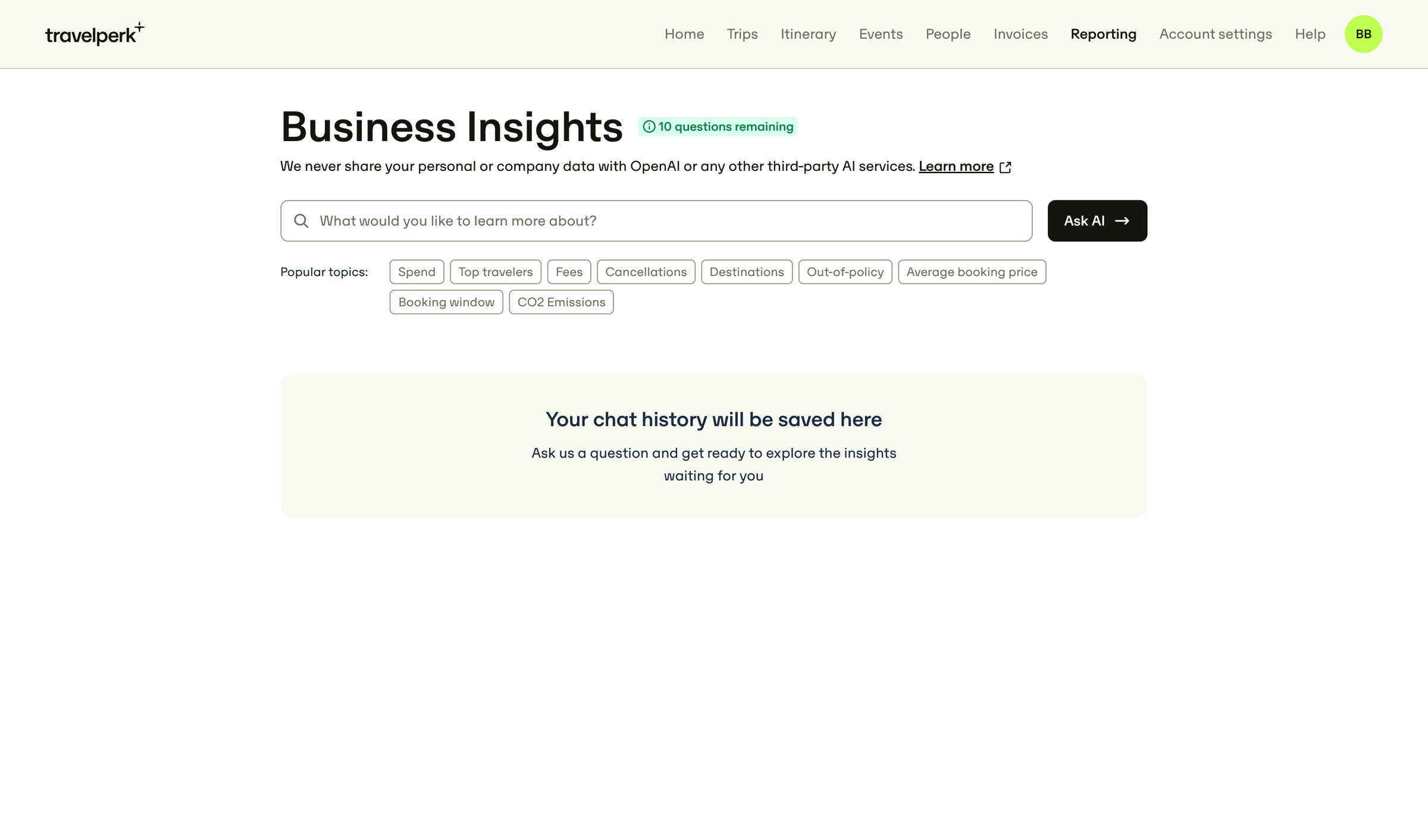 Travelperk - Nicelydone business insights — TravelPerk screen