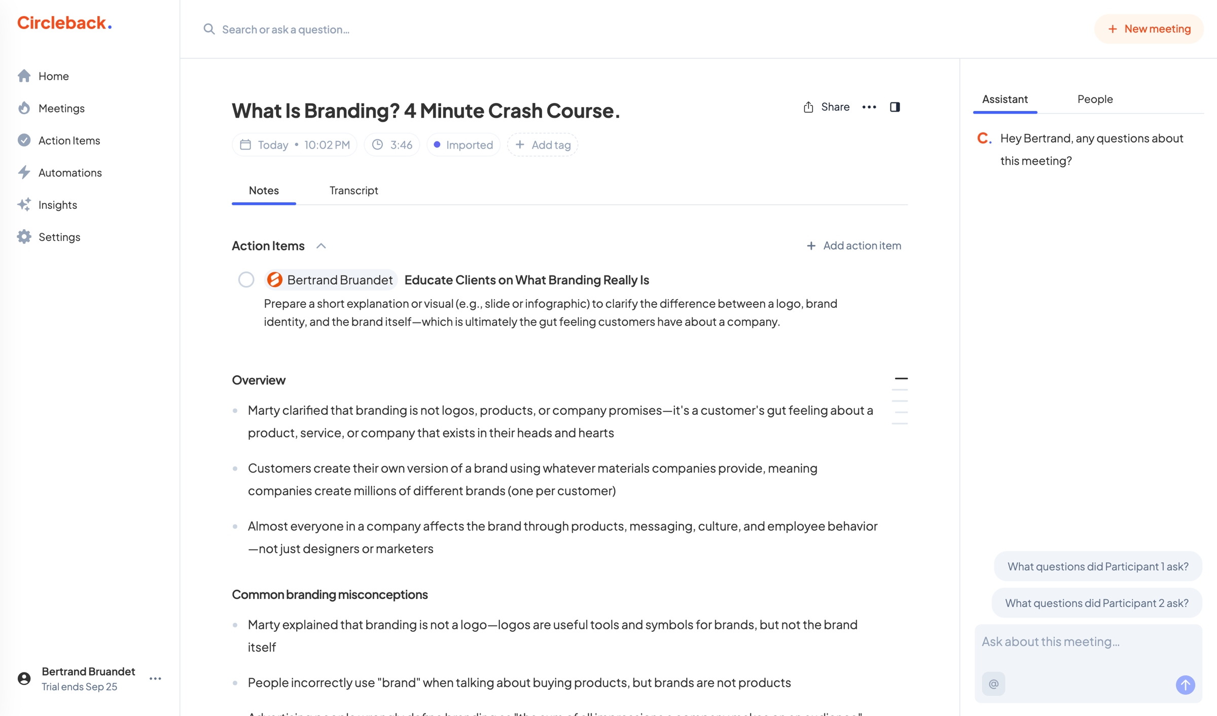 Circleback - What Is Branding? 4 Minute Crash Course. - Circleback screen