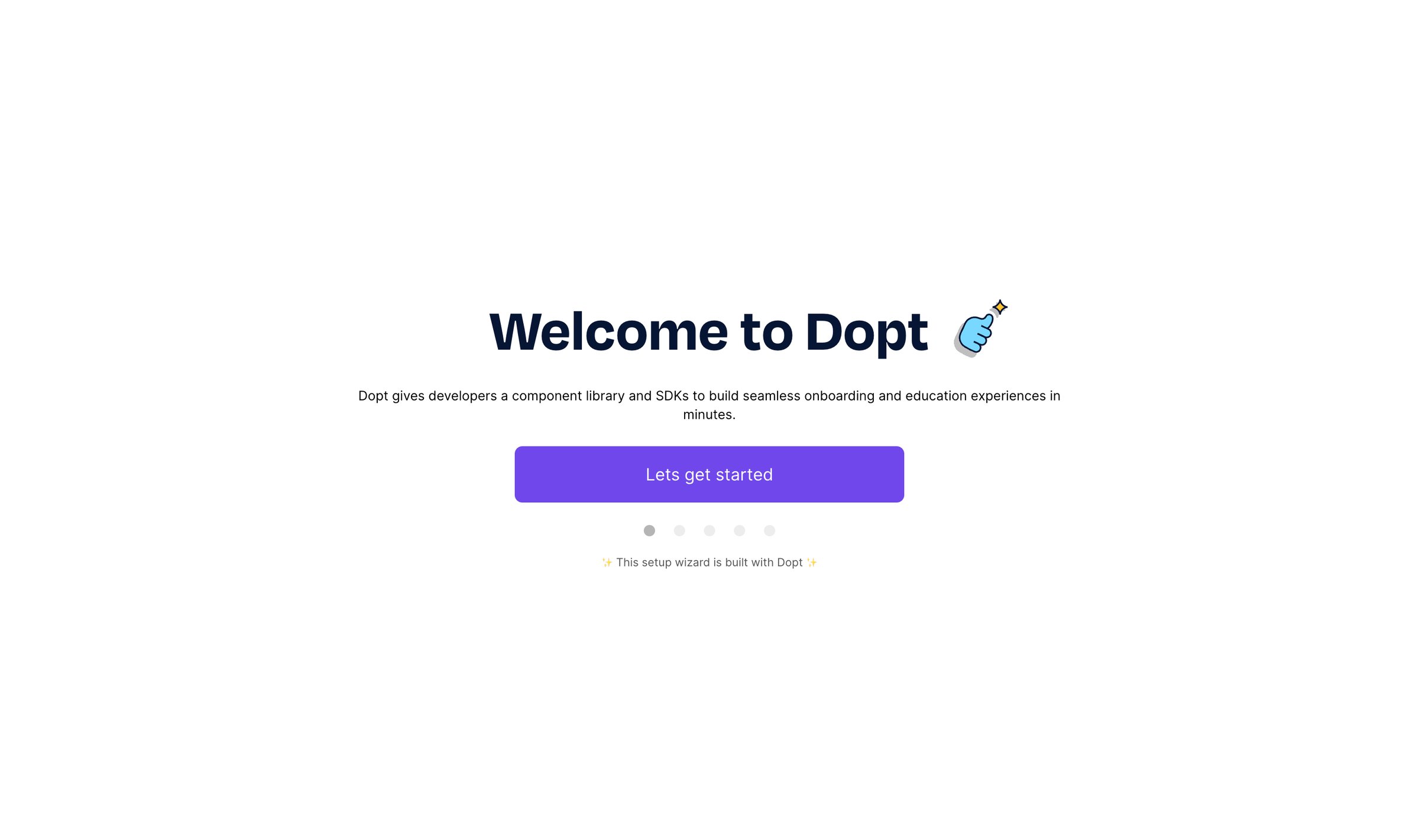 Dopt - Welcome to Dopt screen