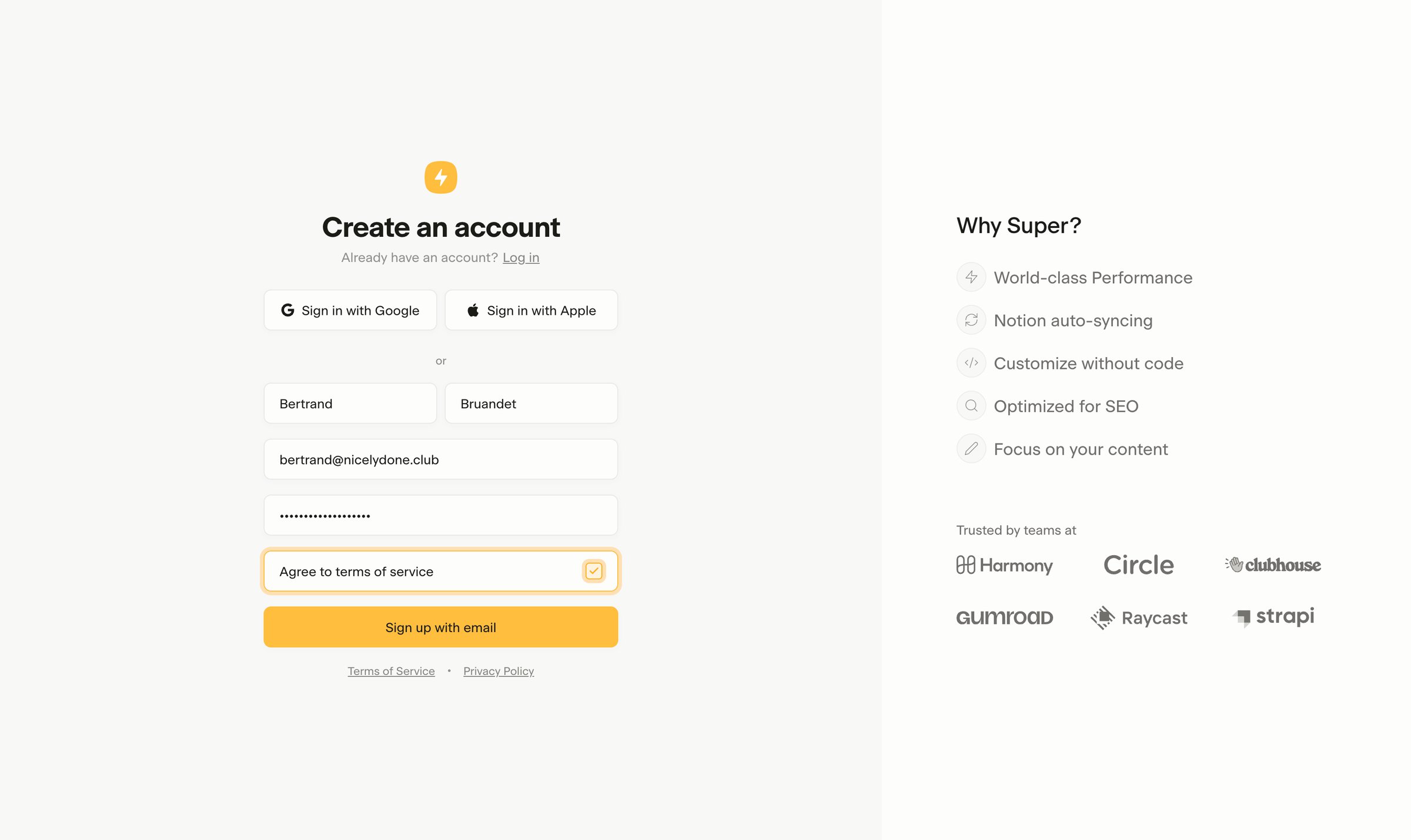 Super - Super App screen