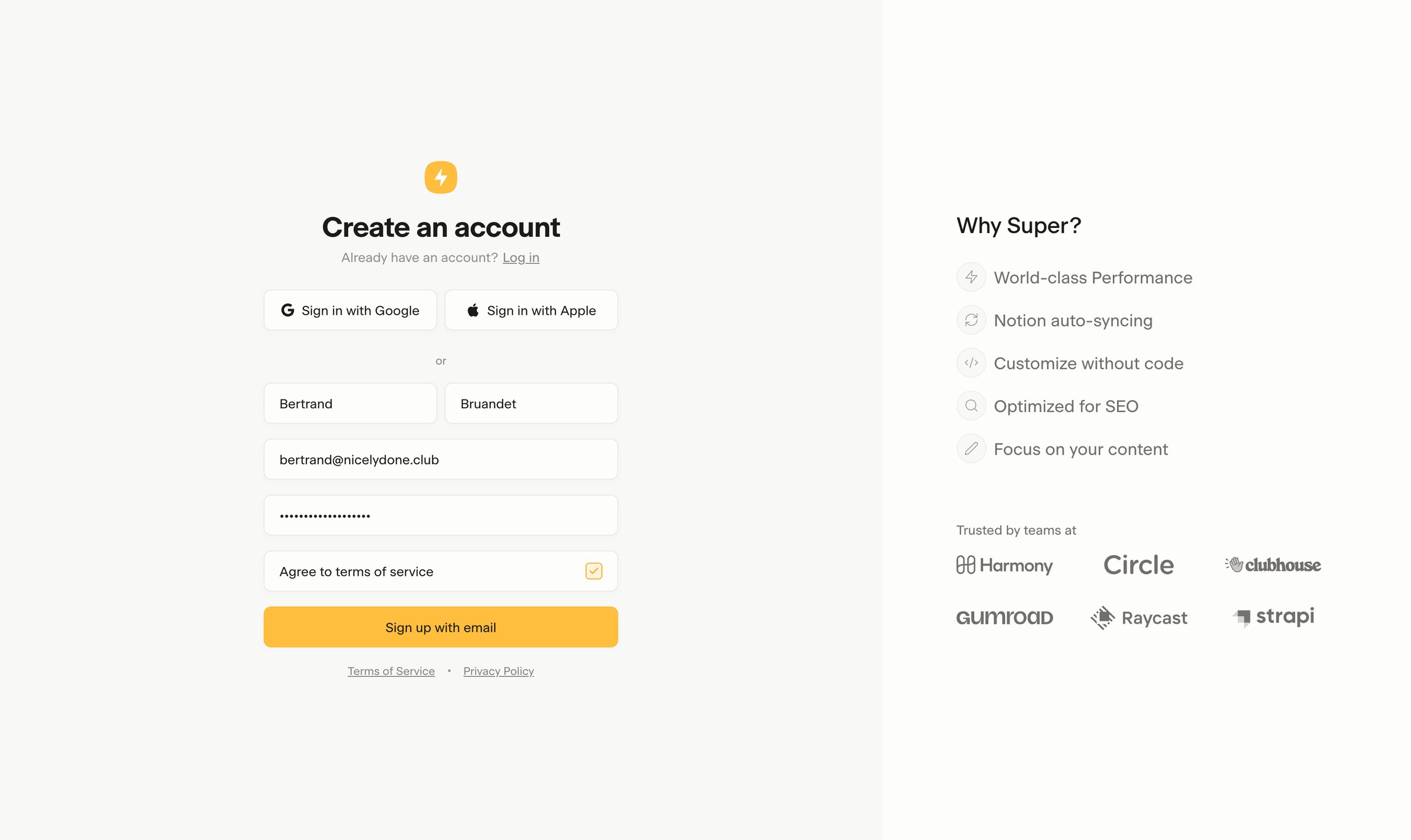 Super - Super App screen