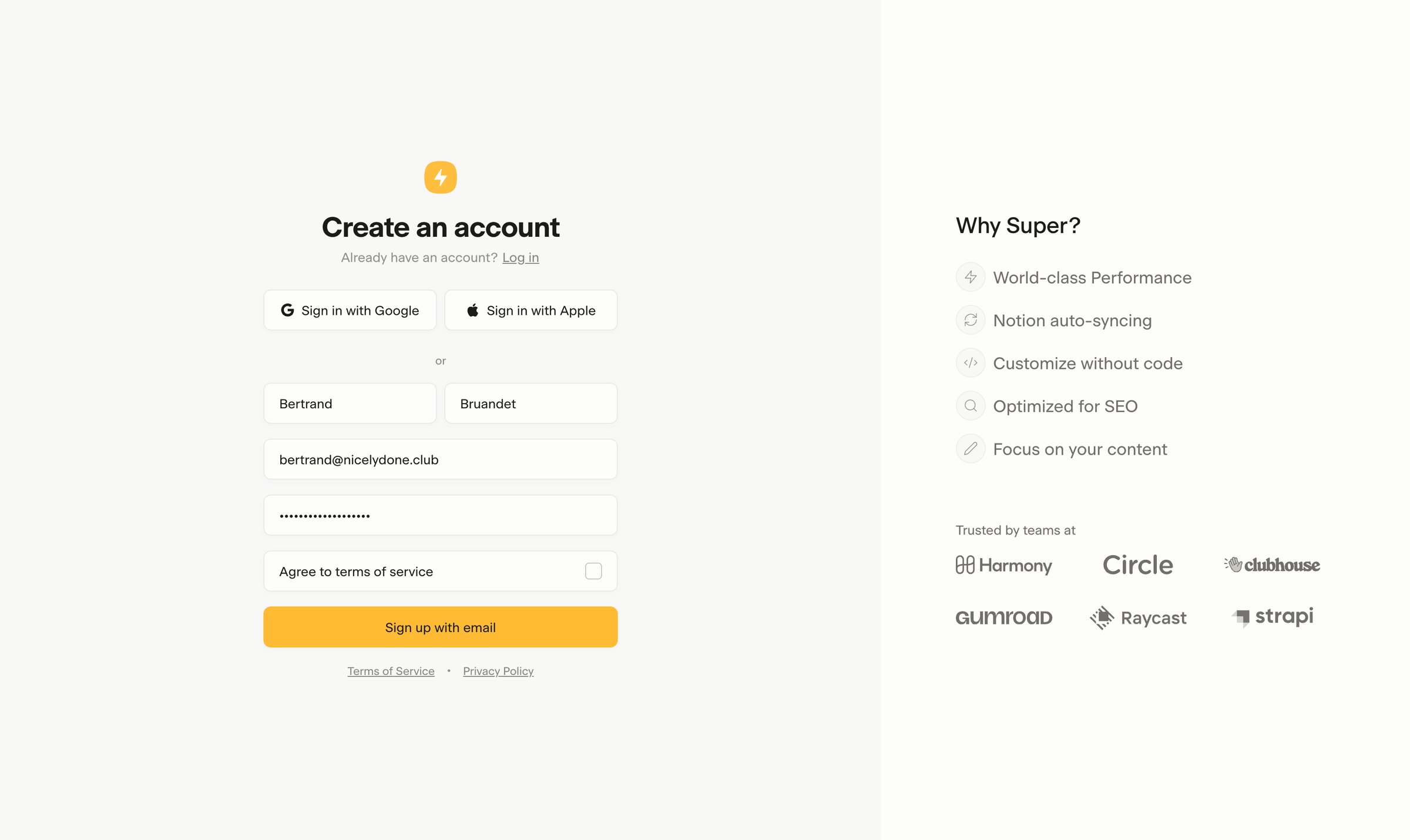 Super - Super App screen