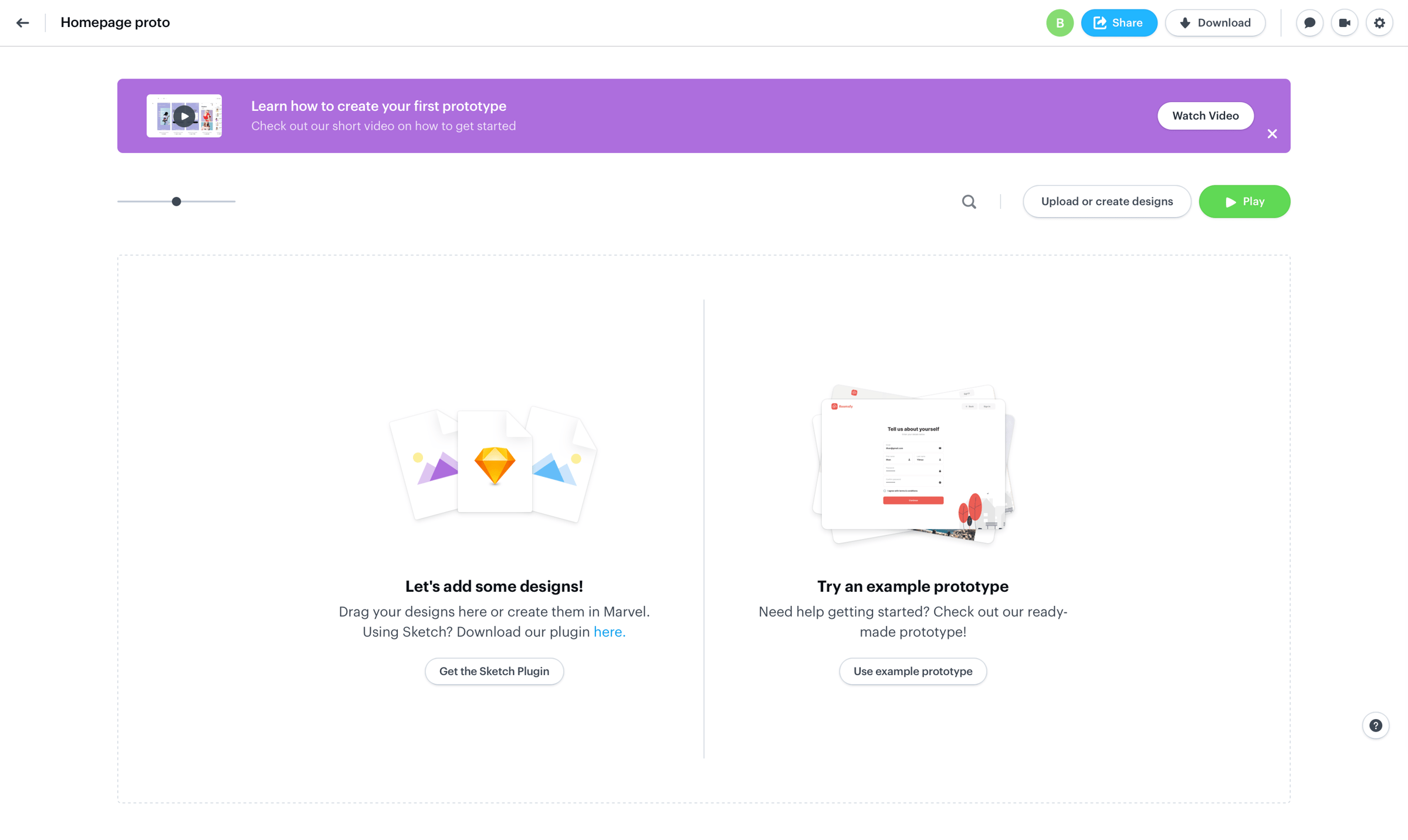Marvel - Homepage proto | Marvel screen