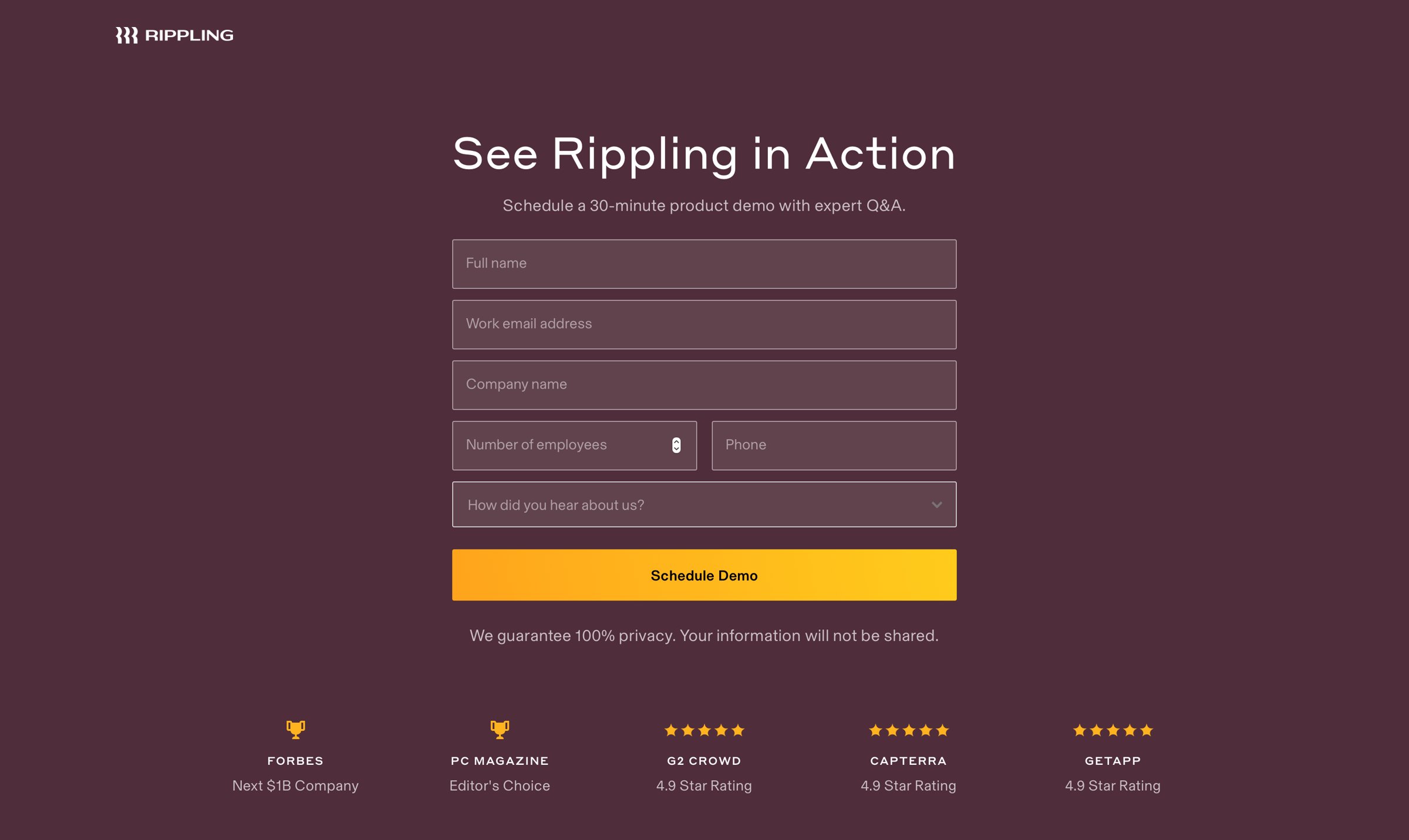 Rippling - Request Demo | Rippling screen