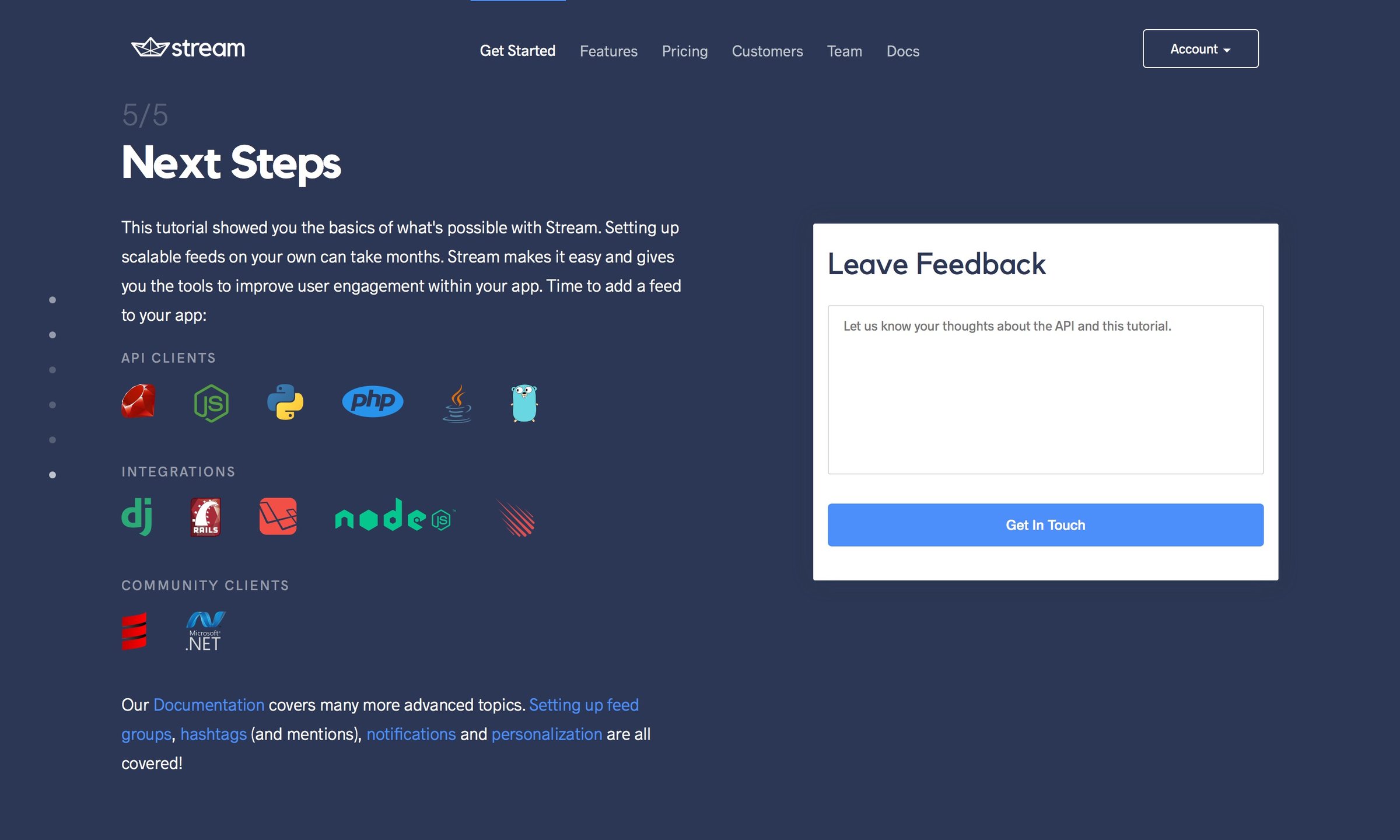 Stream - Onboarding screen