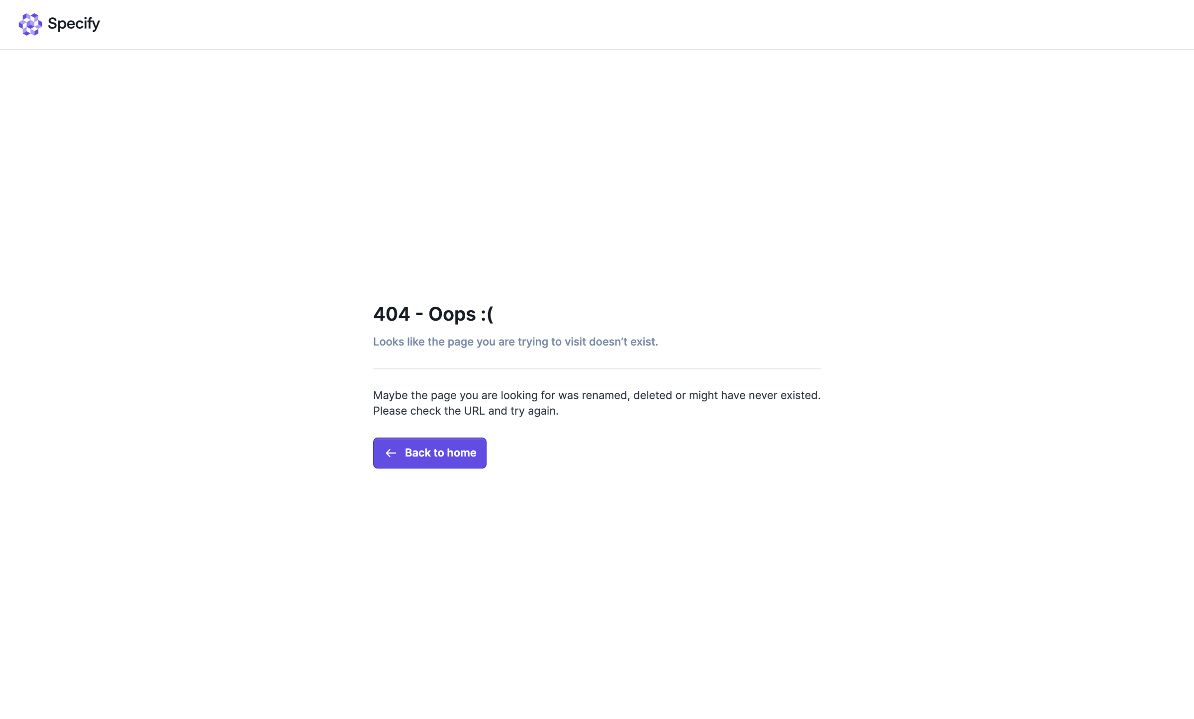 Specify screen