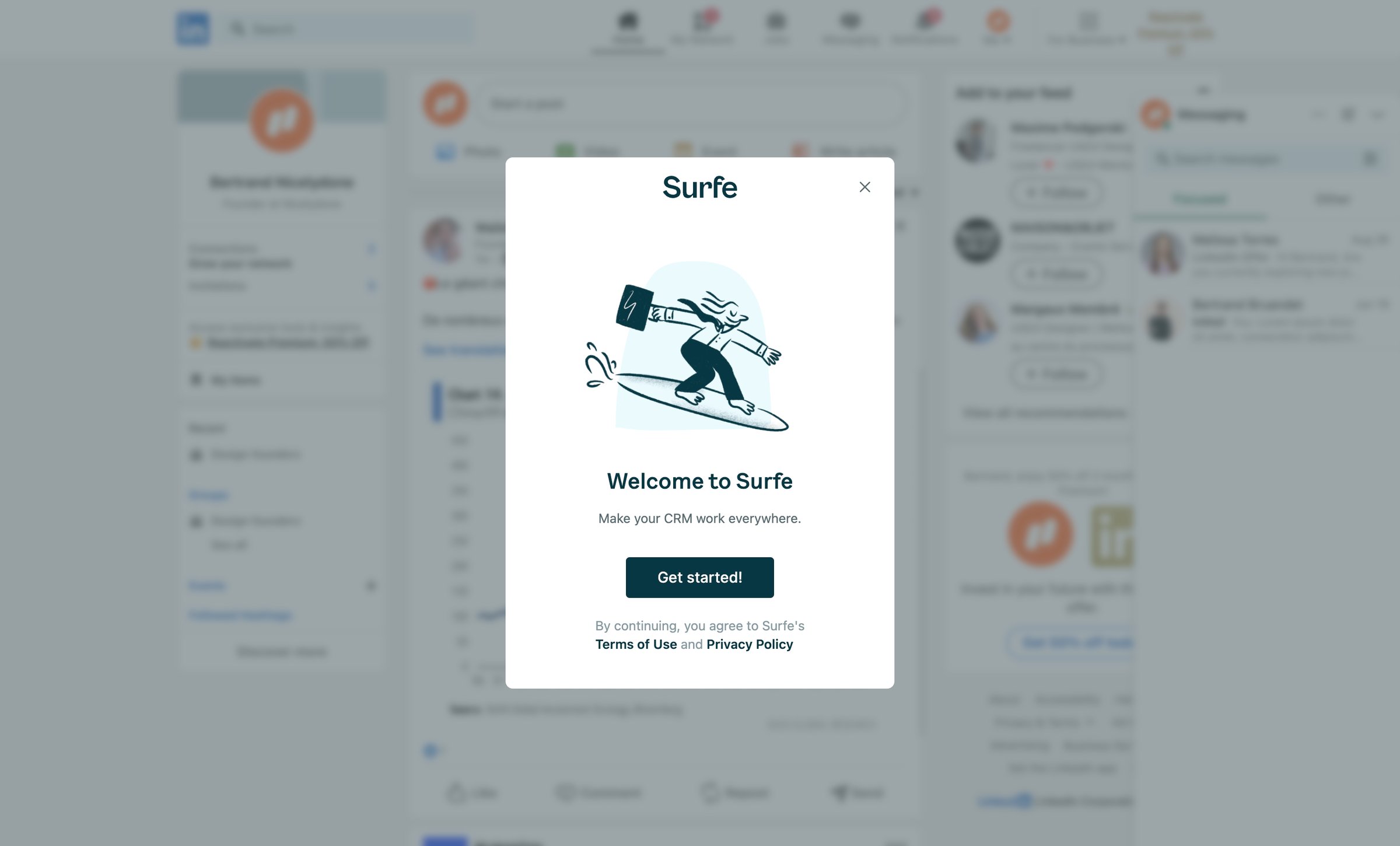 Surfe - 8 Feed | LinkedIn screen
