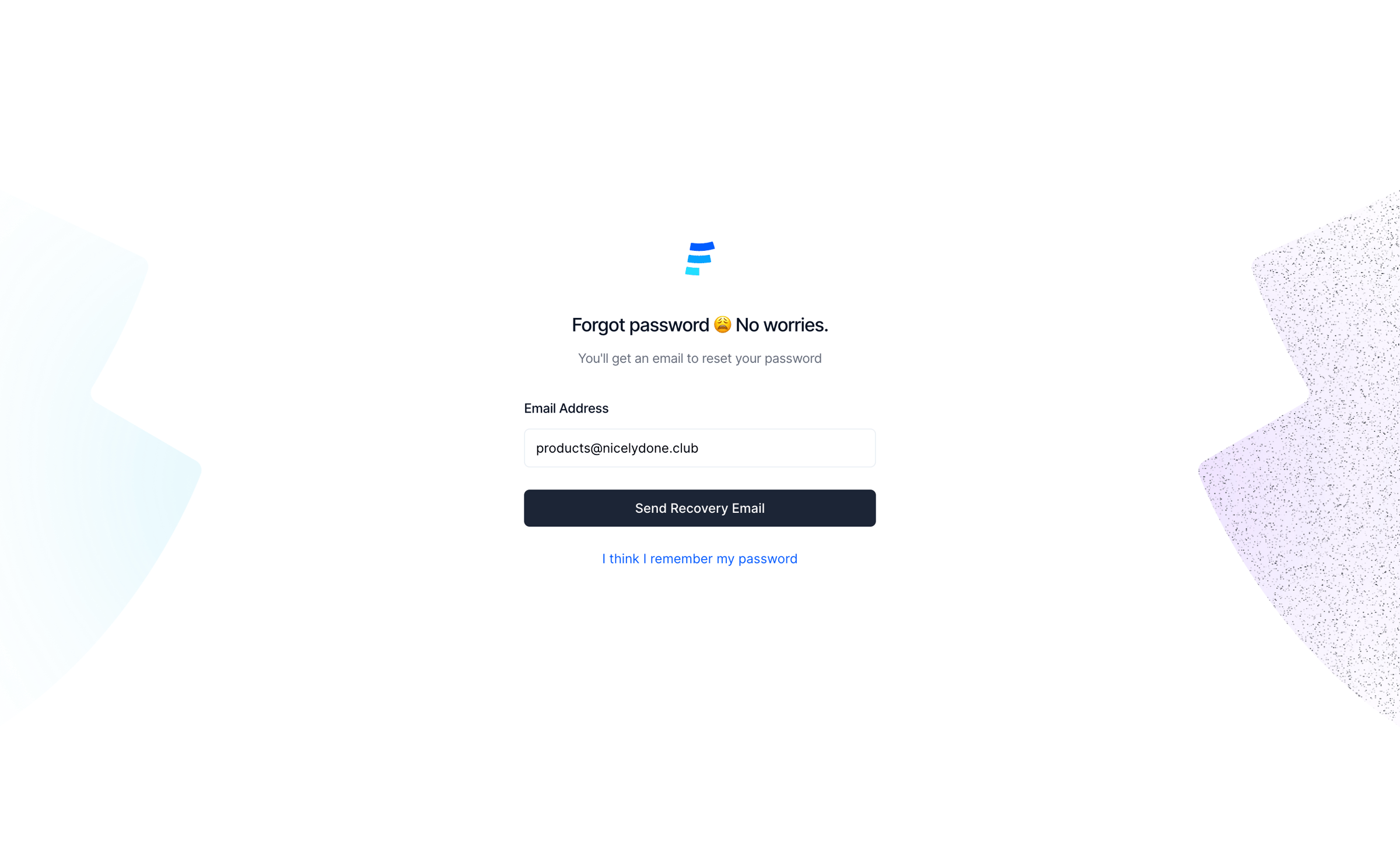 Formcarry - Forgot Password - Formcarry screen