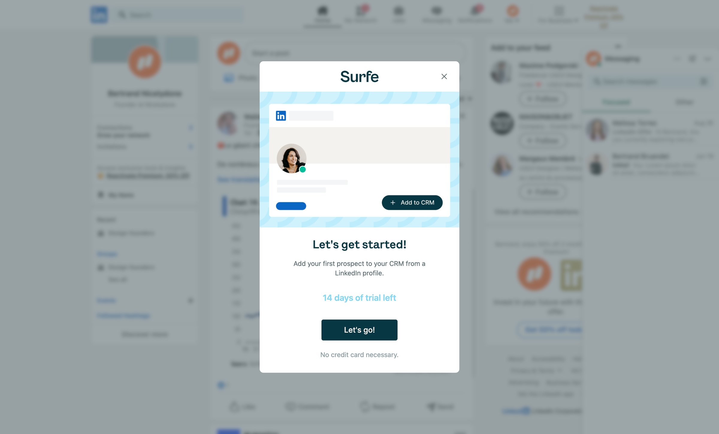 Surfe - 8 Feed | LinkedIn screen