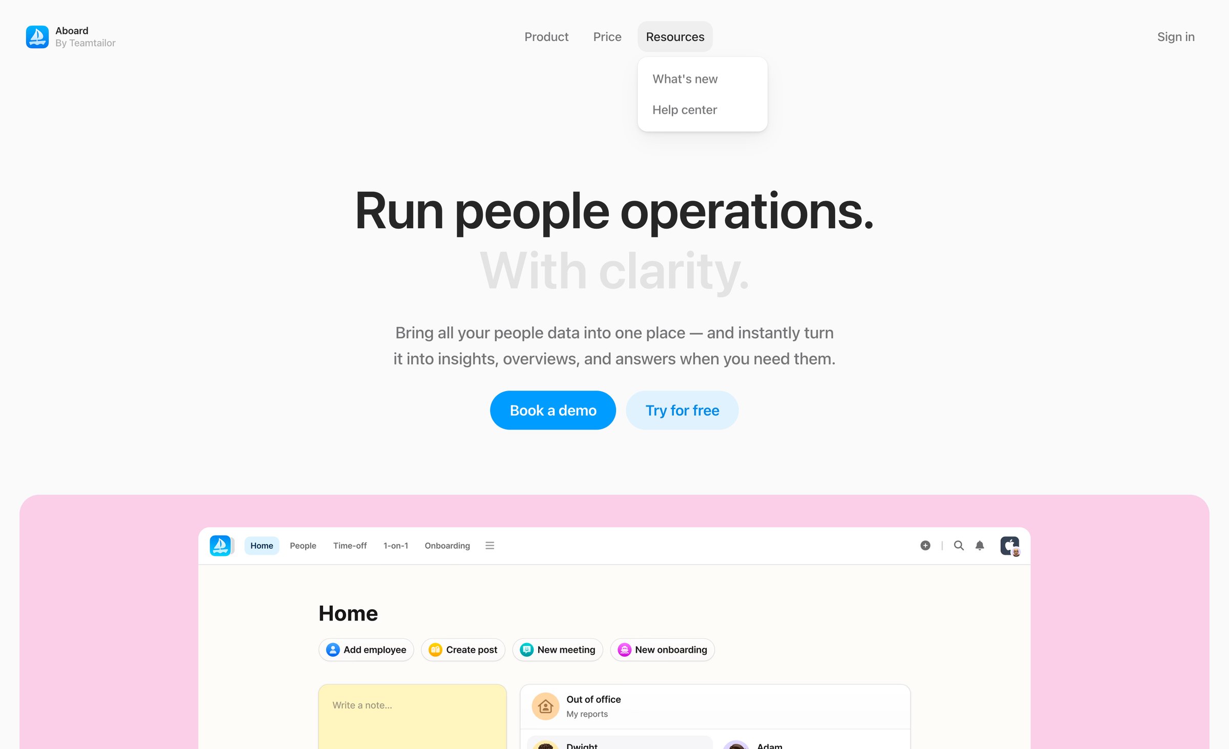 Aboard - Aboard — Joyful HR screen