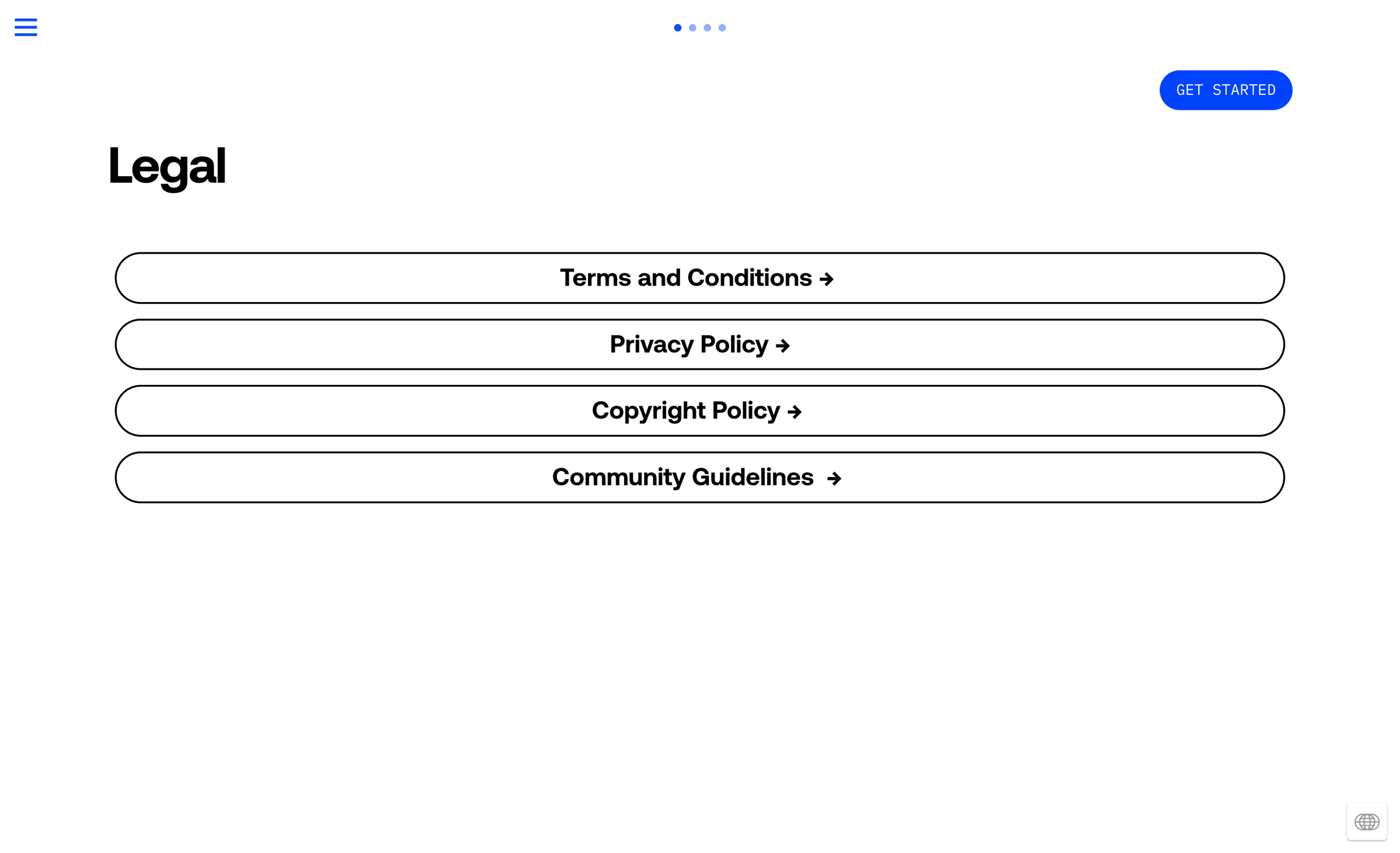 Universe - Legal - Universe Website Builder Design Custom Sites with No Code screen