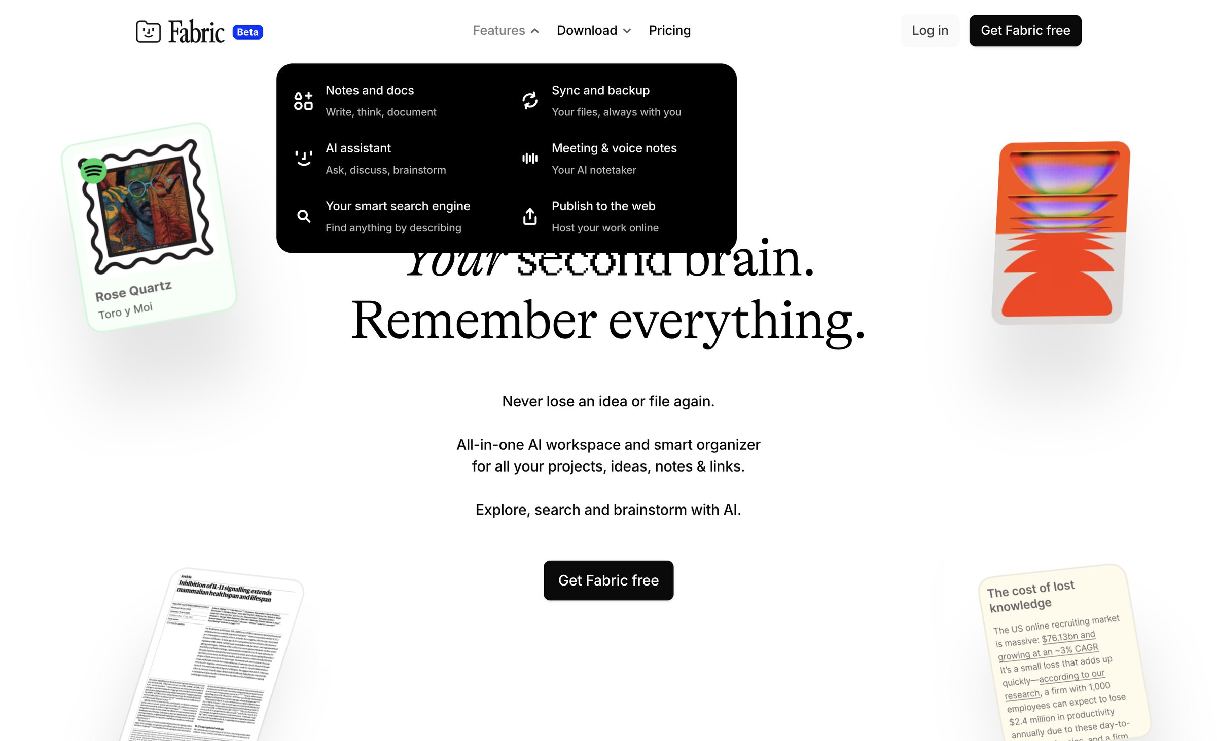 Fabric - Fabric – your self-organizing workspace and file explorer screen