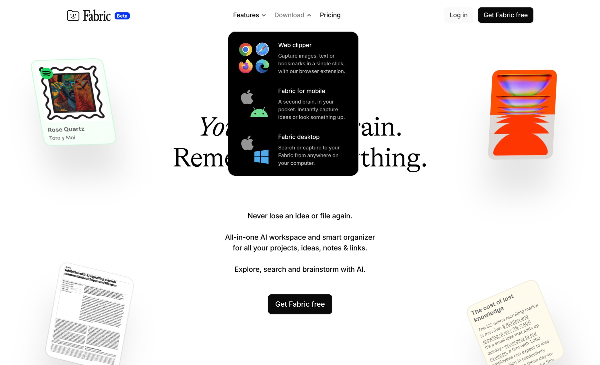 Fabric - Fabric – your self-organizing workspace and file explorer screen