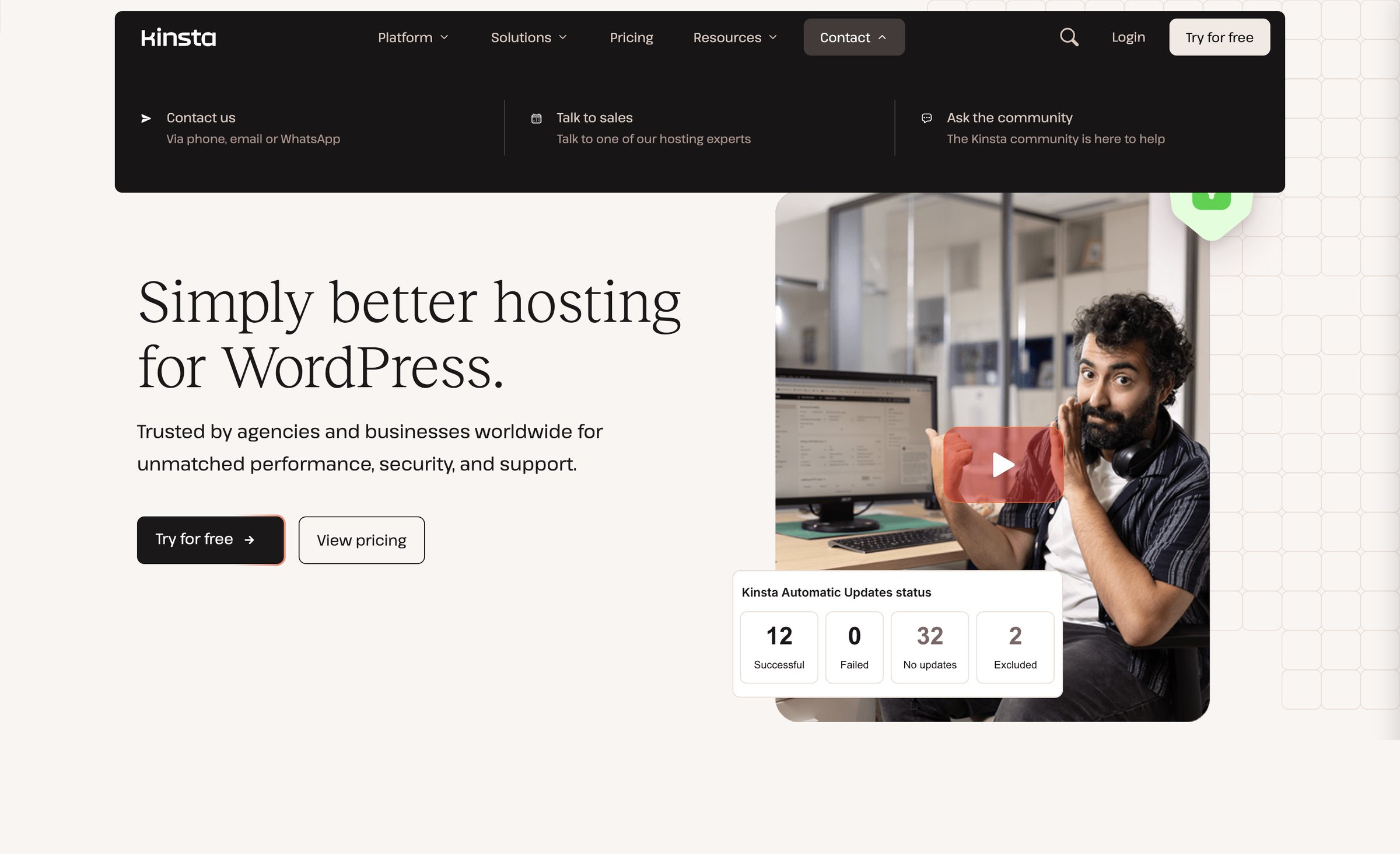 Kinsta - Kinsta® - Simply better hosting for WordPress screen