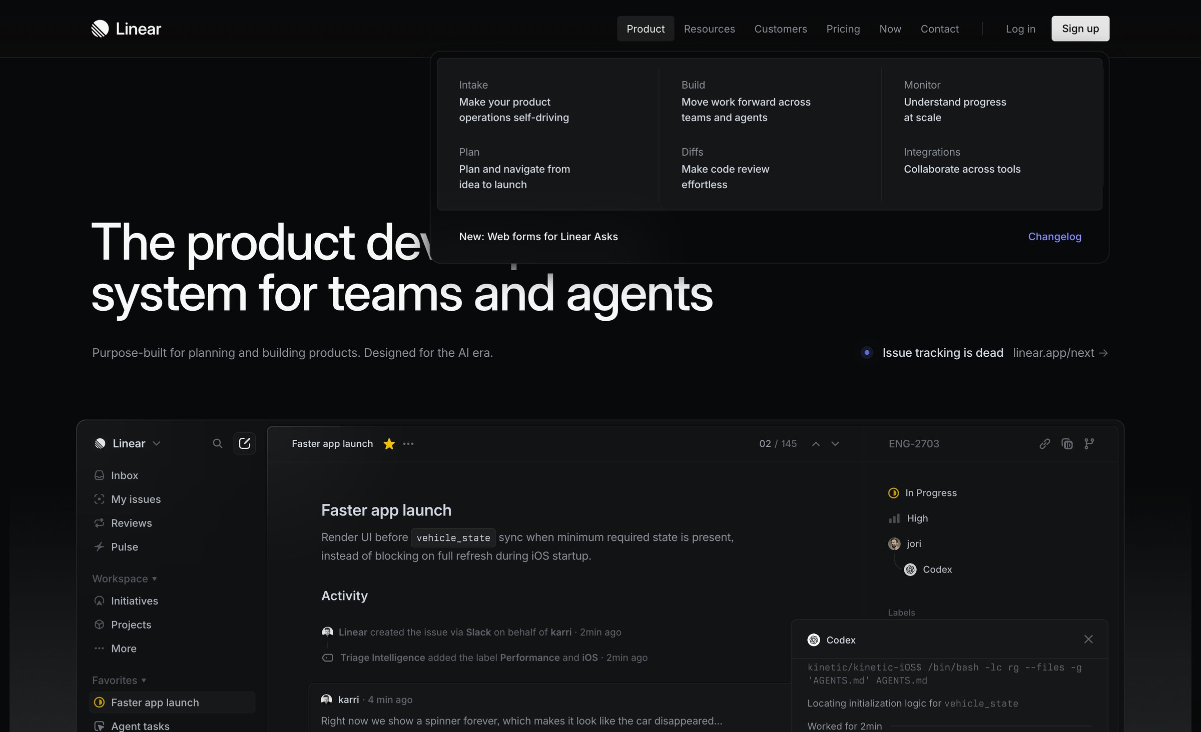 Linear - Linear – The system for product development screen