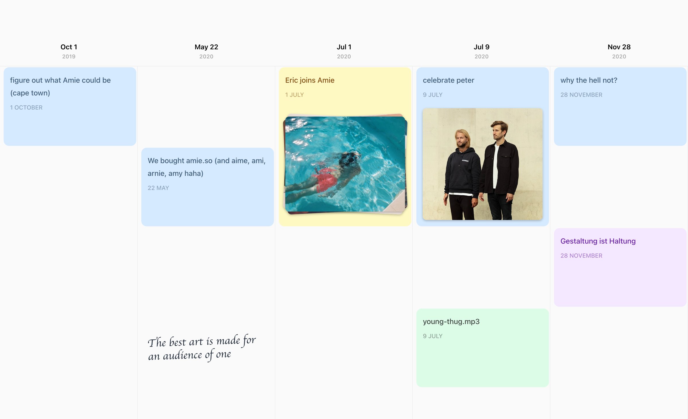 Amie - Amie - Calendar screen