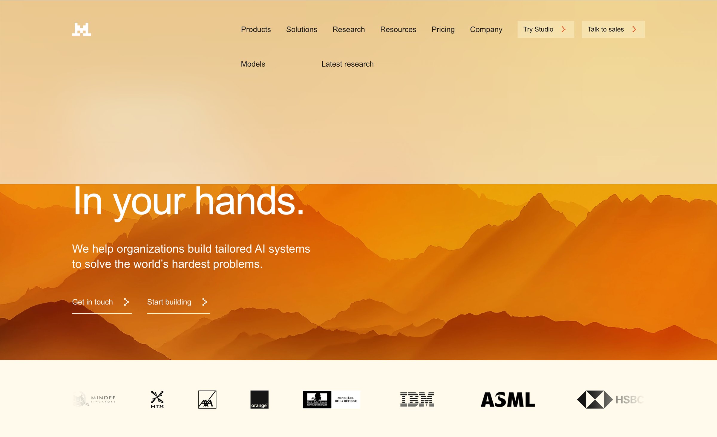 Mistral - Frontier AI LLMs, assistants, agents, services Mistral AI screen