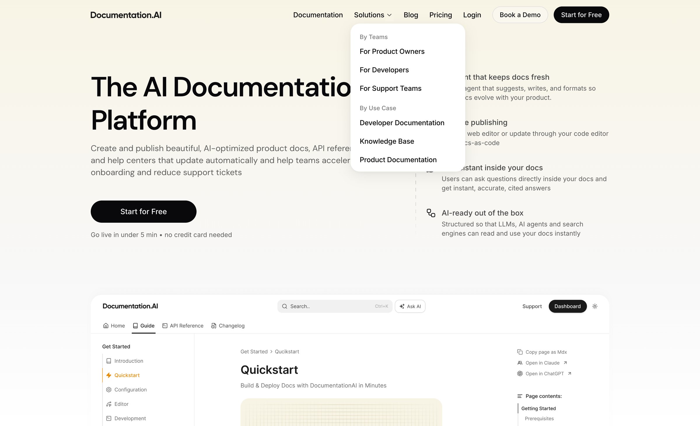 Documentation.AI - Documentation.AI – AI Documentation & Knowledge Base Software screen