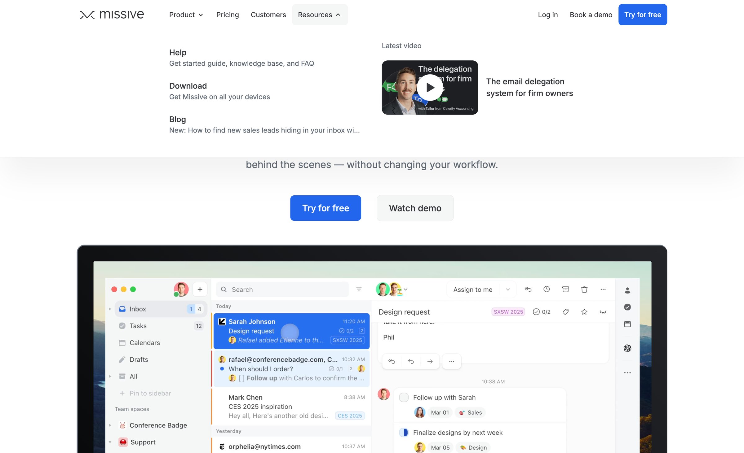 Missive - Missive · Inbox collaboration for teams that run on email screen