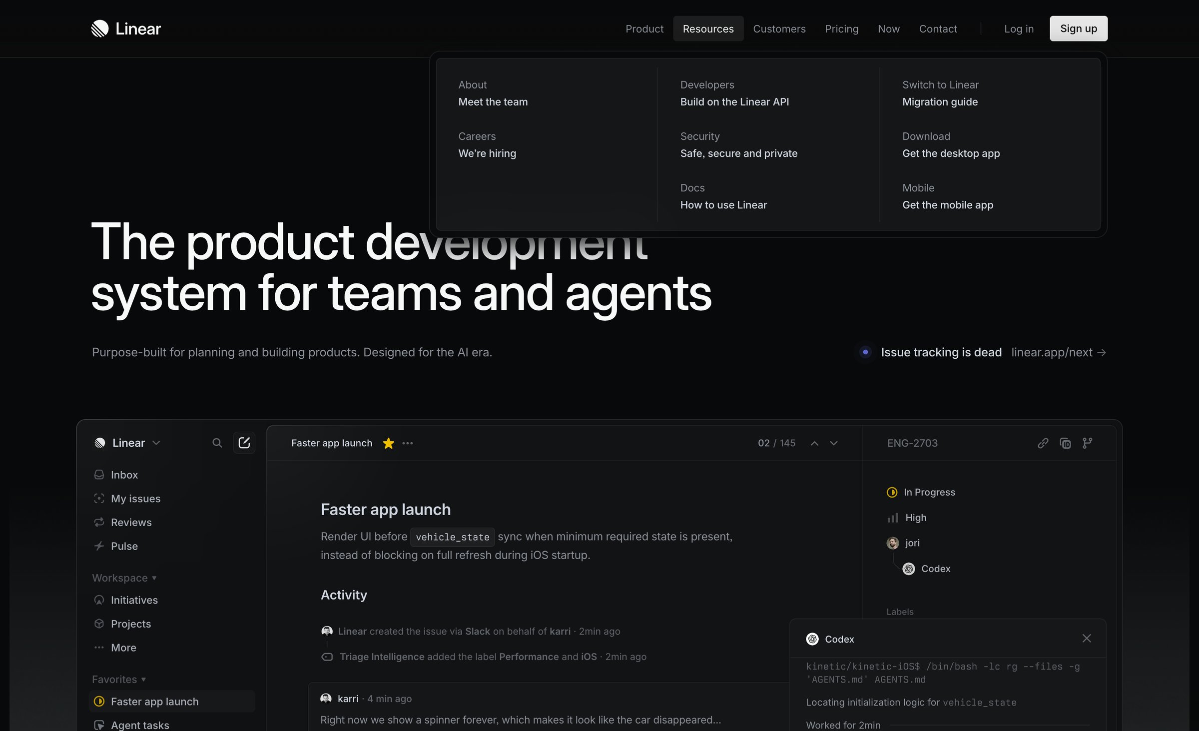 Linear - Linear – The system for product development screen