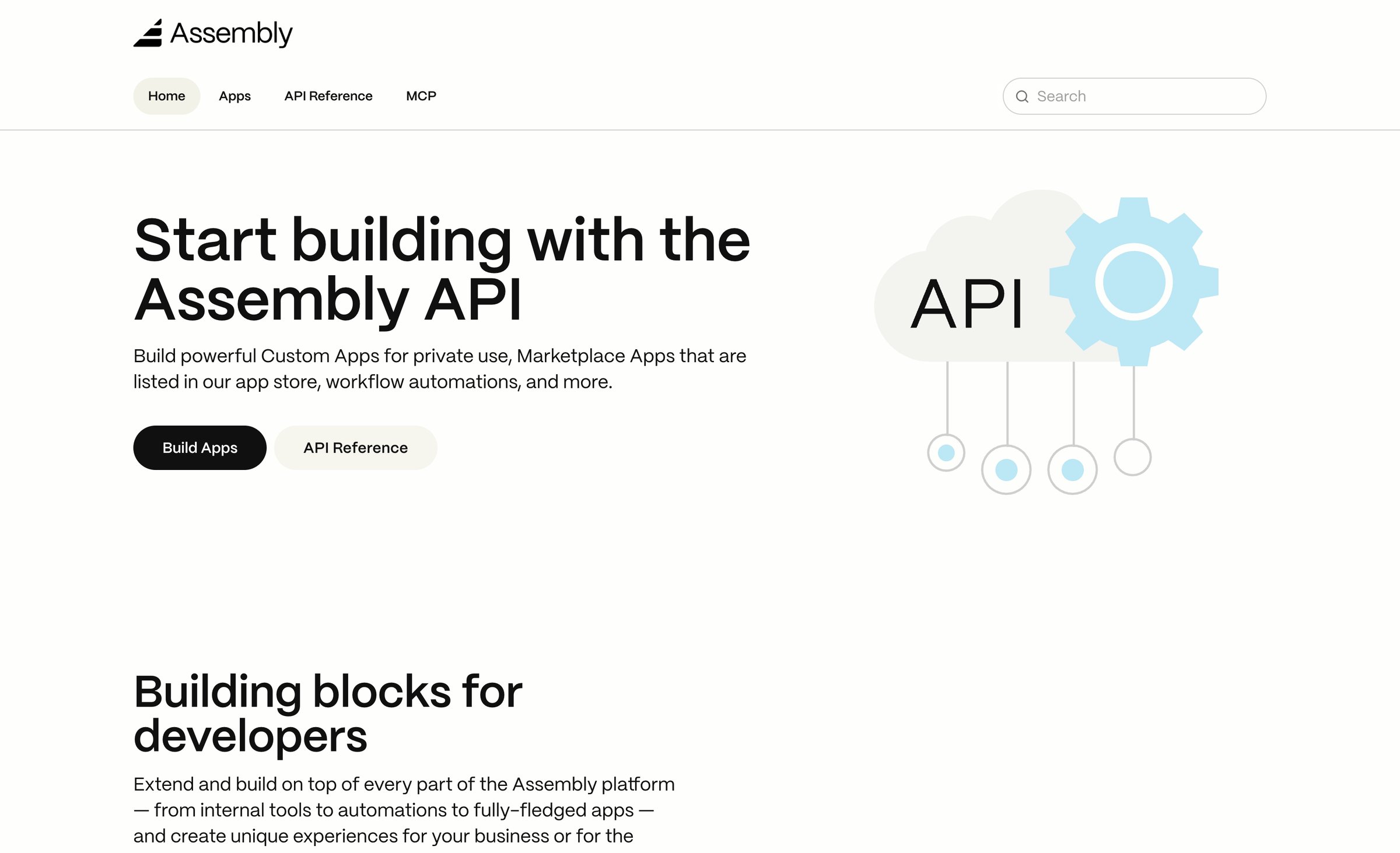 Assembly AI App Builder - API Reference Assembly screen