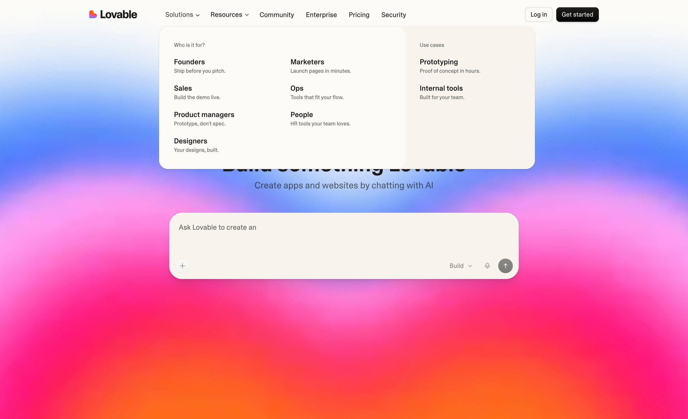 Lovable - AI App Builder Vibe Code Apps & Websites with AI, Fast screen