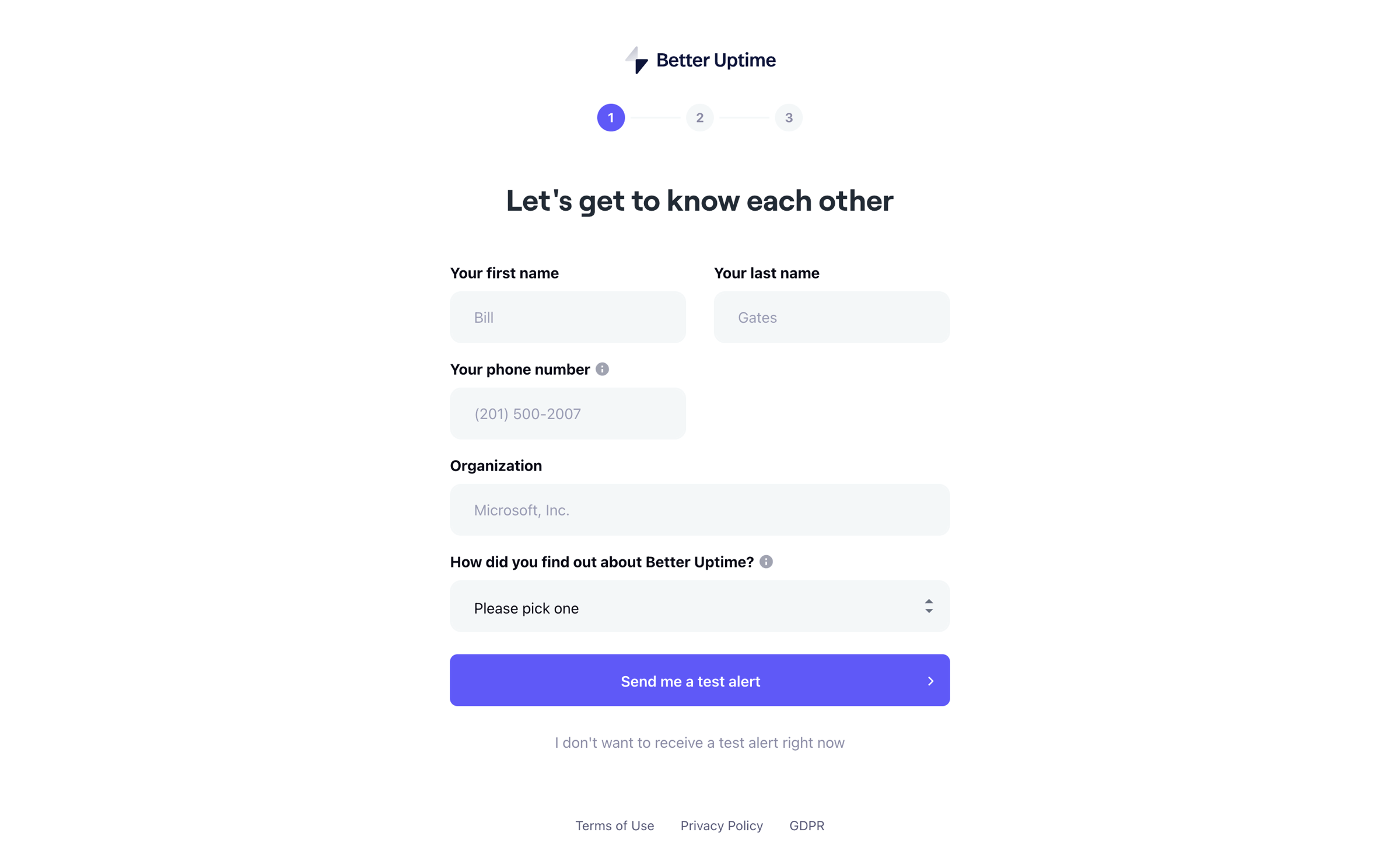 Better Stack - Lets get to know each other | Better Uptime screen